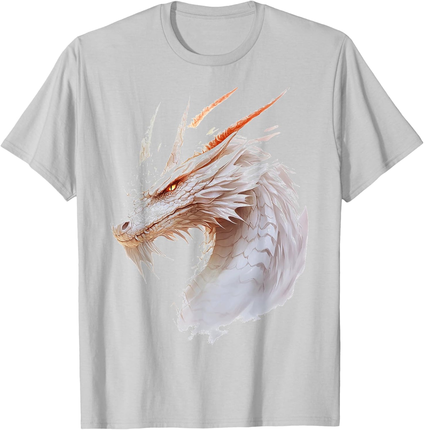 White Dragon Motif Mythical Art White Dragon T-Shirt - T-Shirt | Ash