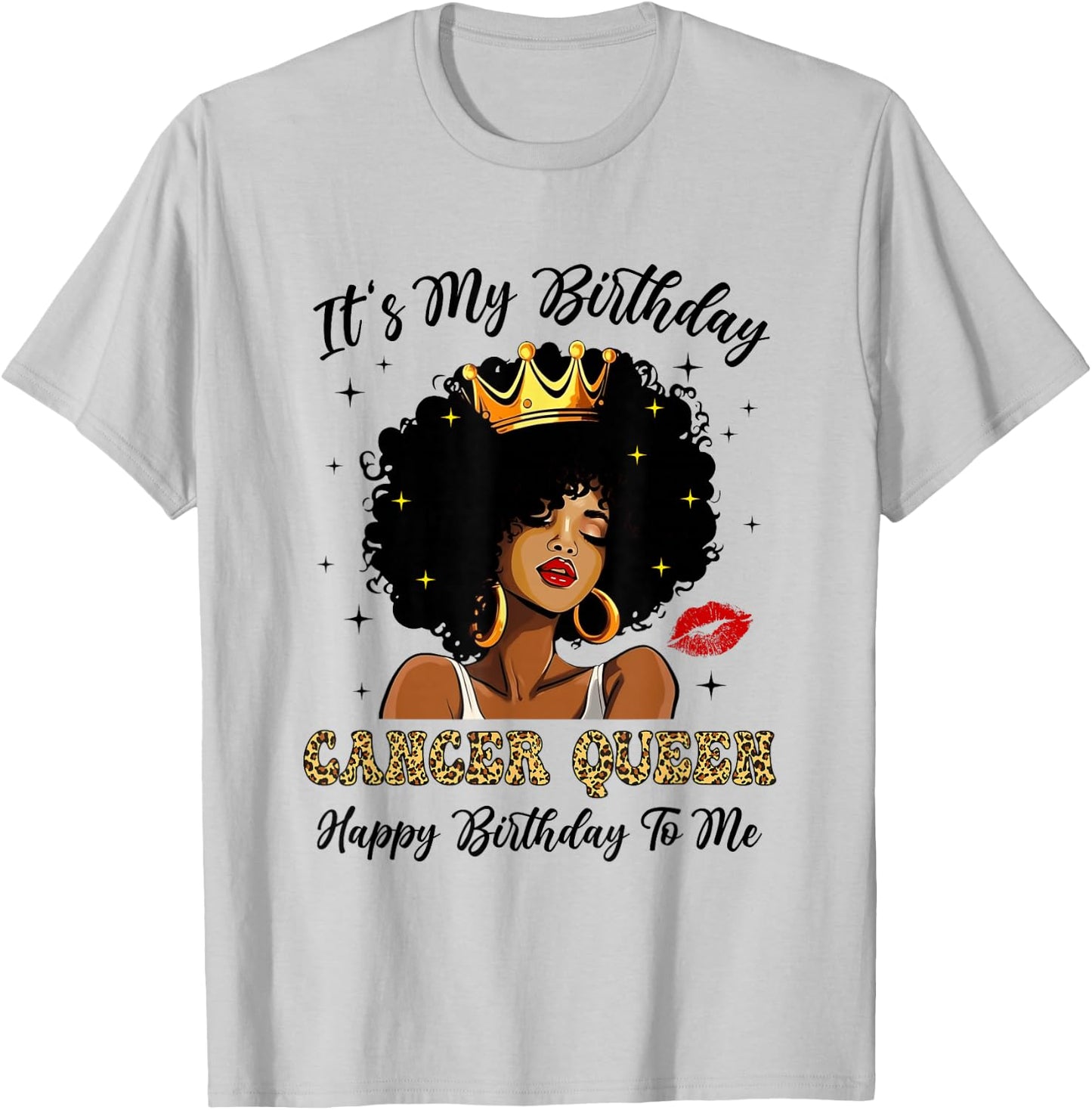 It's My Birthday Cancer Queen African American Women T-Shirt - T-Shirt | Ash