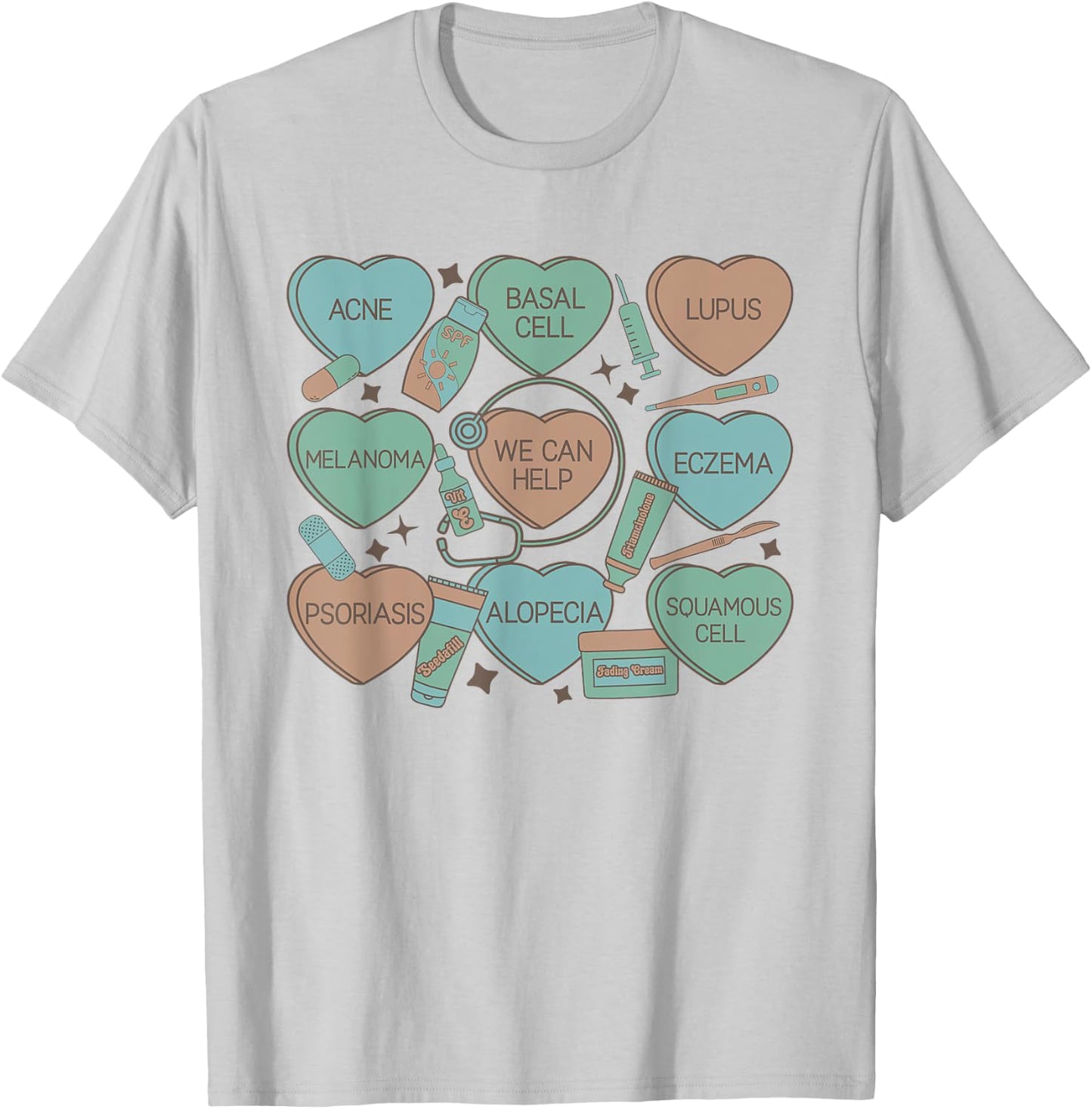 Dermatology Nurse Derm Nurse Summer Nurse Dermatologist Men Women T-Shirt - T-Shirt | Ash