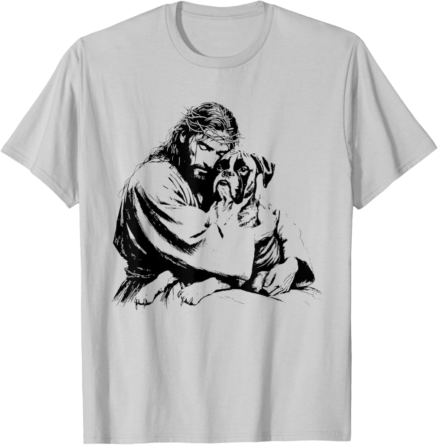 Jesus Boxer Dog - Funny Christian Religious Dog Lover Women Girls Kids T-Shirt - T-Shirt | Ash