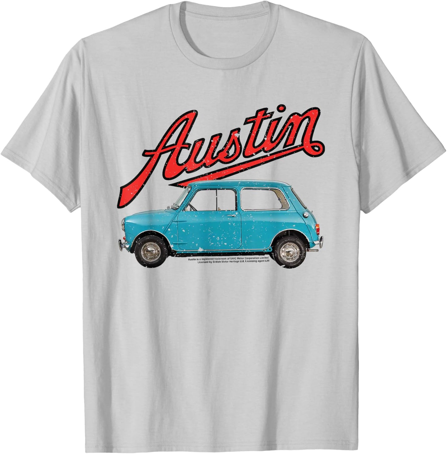 Austin Mini-Minor Retro Car T-Shirt - T-Shirt | Ash
