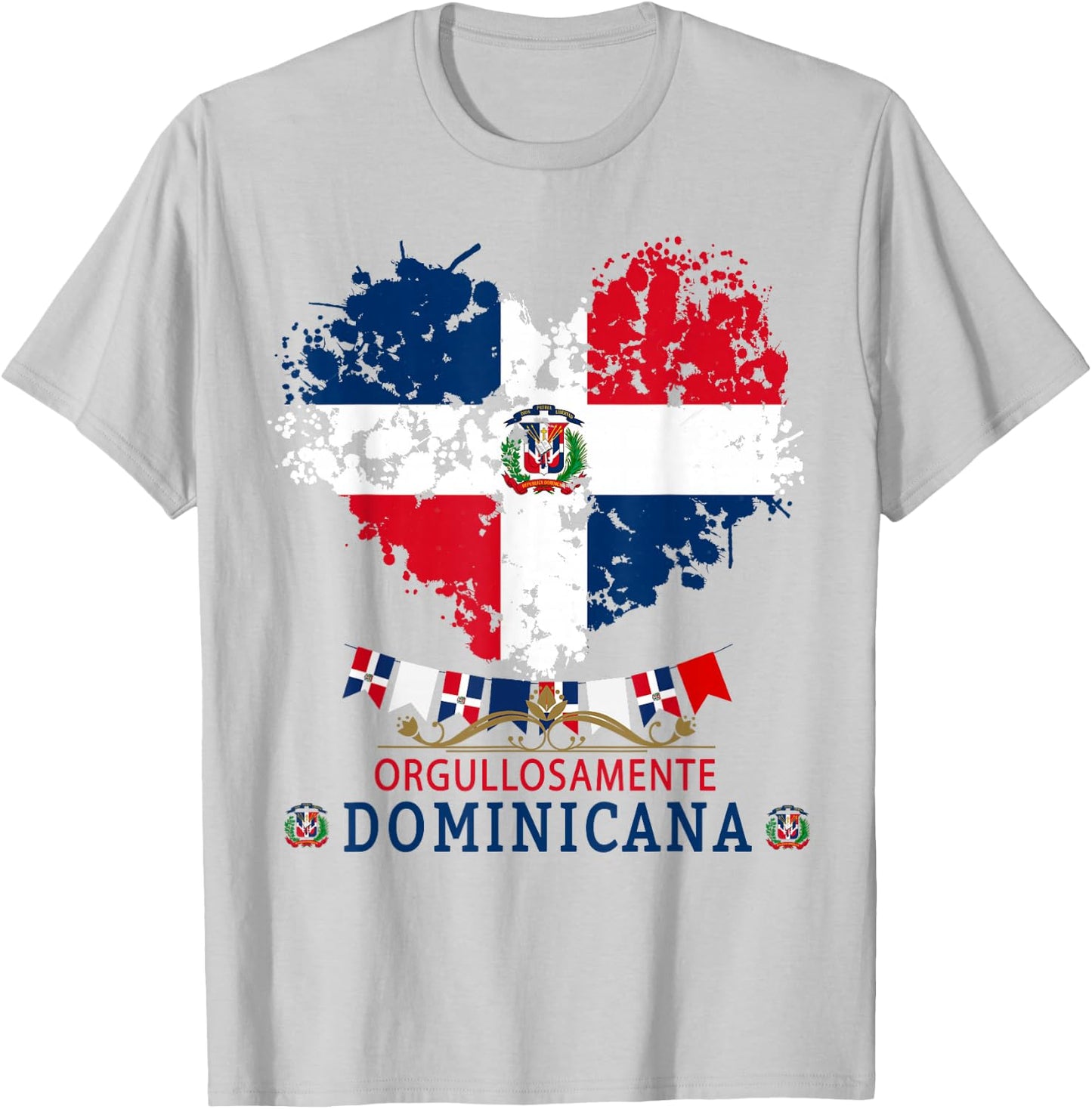 Coat of Arms Republica Dominicana & Dominican Flag Outfit T-Shirt - T-Shirt | Ash