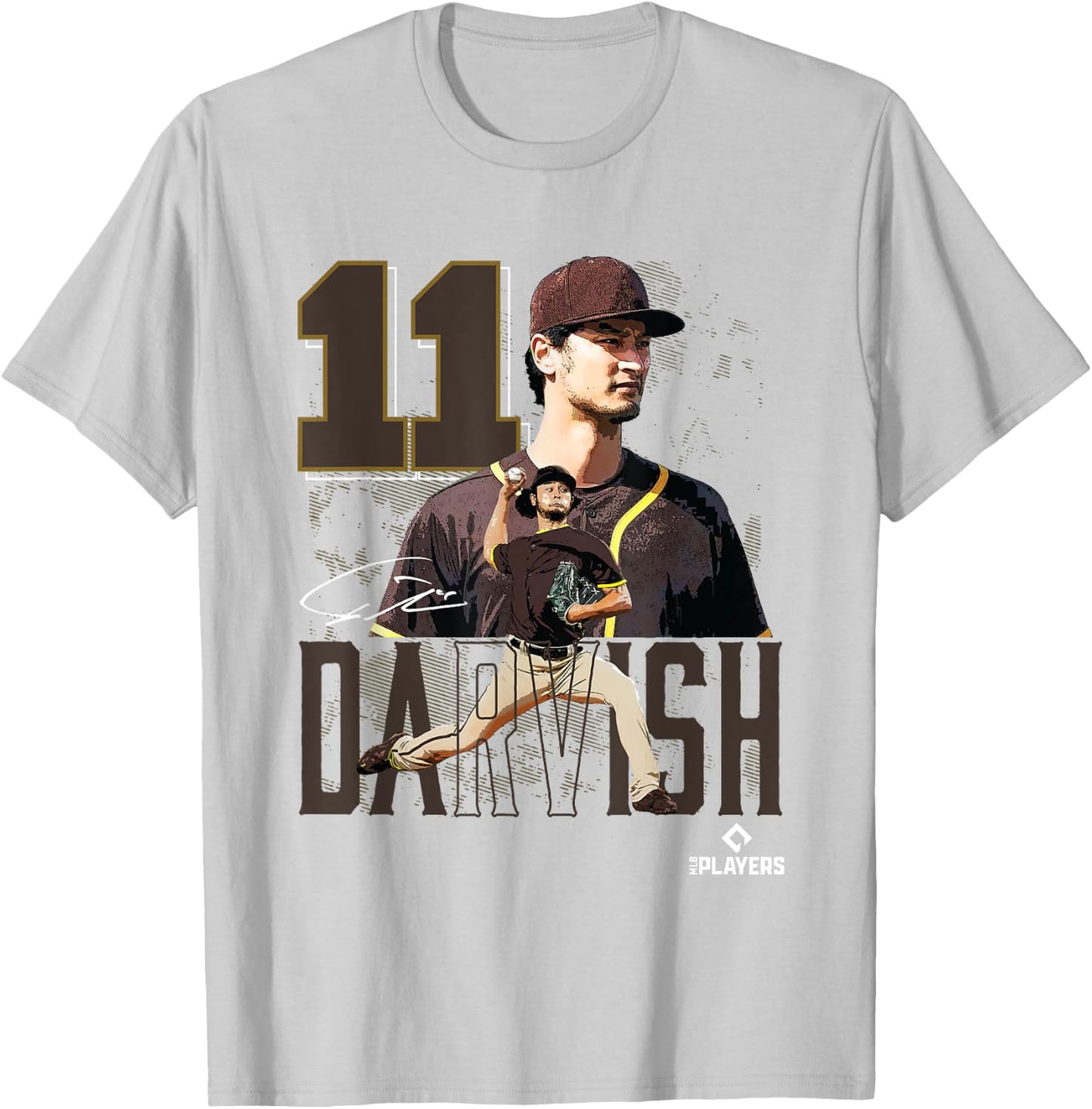 Yu Darvish | San Diego Baseball Players | MLBYDH3003 T-Shirt - T-Shirt | Ash