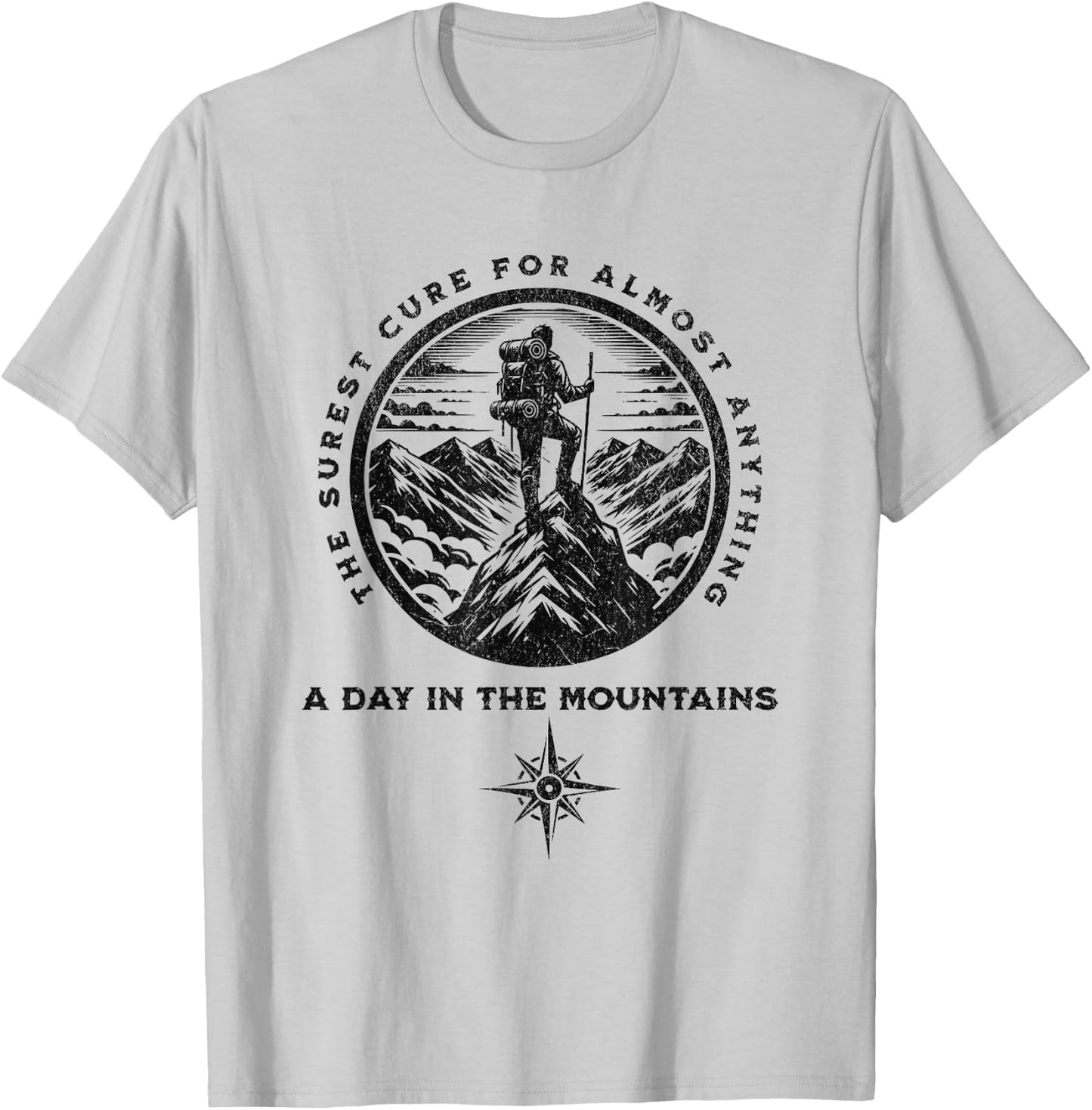A Day in the Mountains - , men and kids Cool Hiking T-Shirt - T-Shirt | Ash
