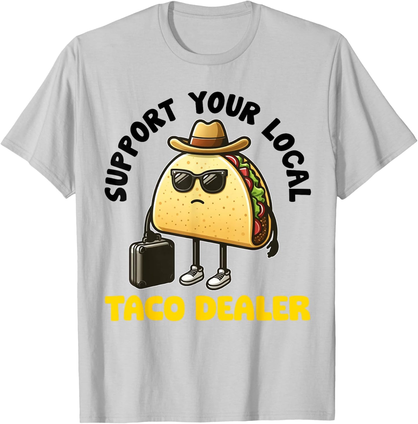 Taco Women Boy Girl Funny Mexican Food Tacos Dealer T-Shirt - T-Shirt | Ash