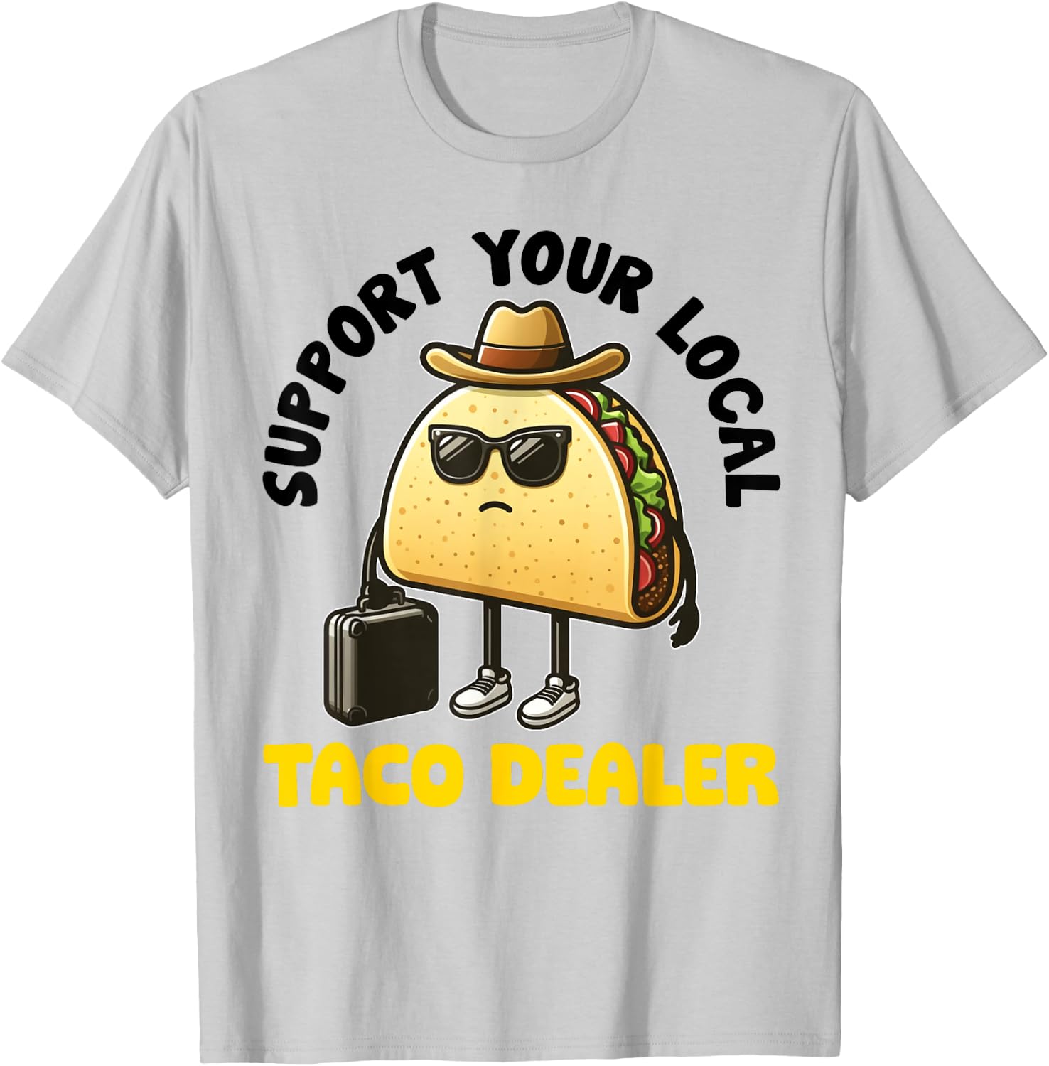 Taco Women Boy Girl Funny Mexican Food Tacos Dealer T-Shirt - T-Shirt | Ash
