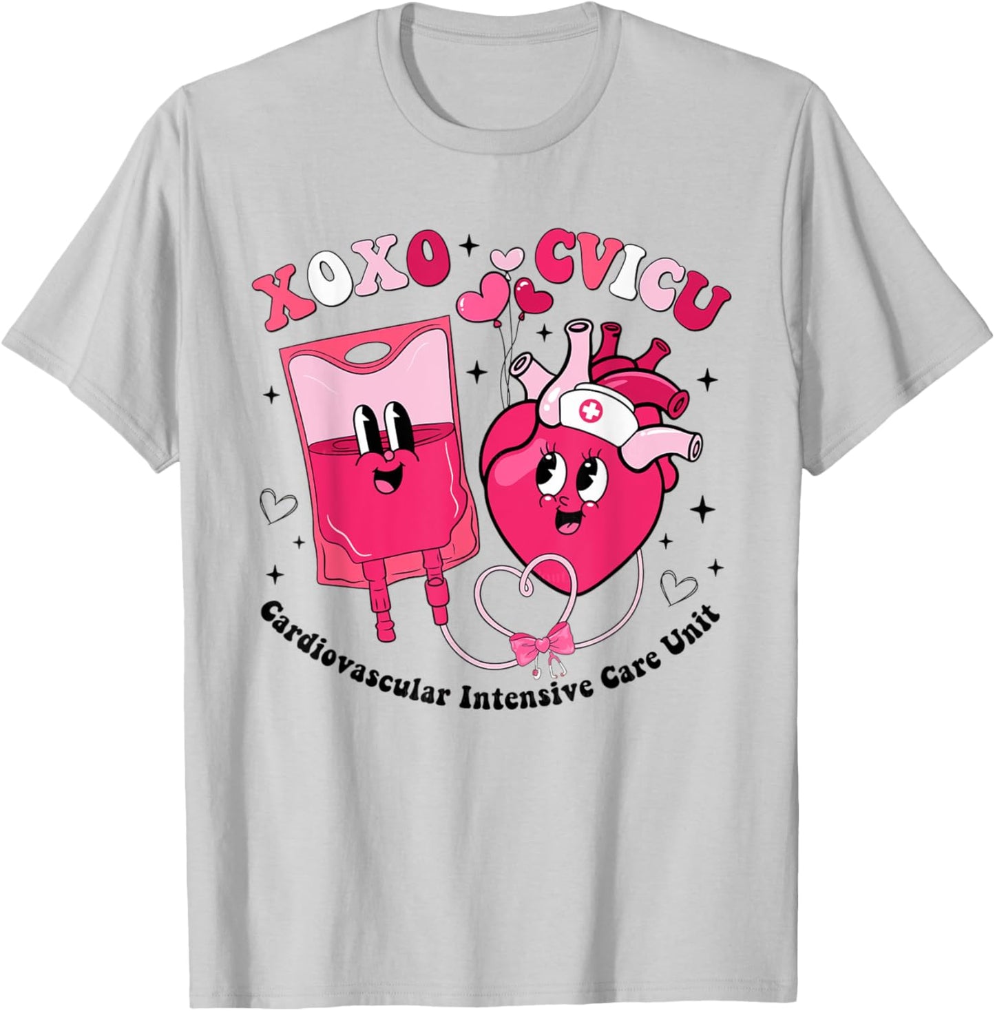 CVICU Valentine's Day Cardiac Nurse Valentine Cardiovascular T-Shirt - T-Shirt | Ash