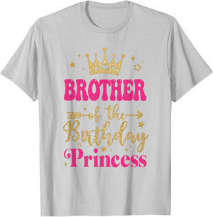 Brother Of The Birthday For Girl 1St Birthday Princess Girl T-Shirt - T-Shirt | Ash