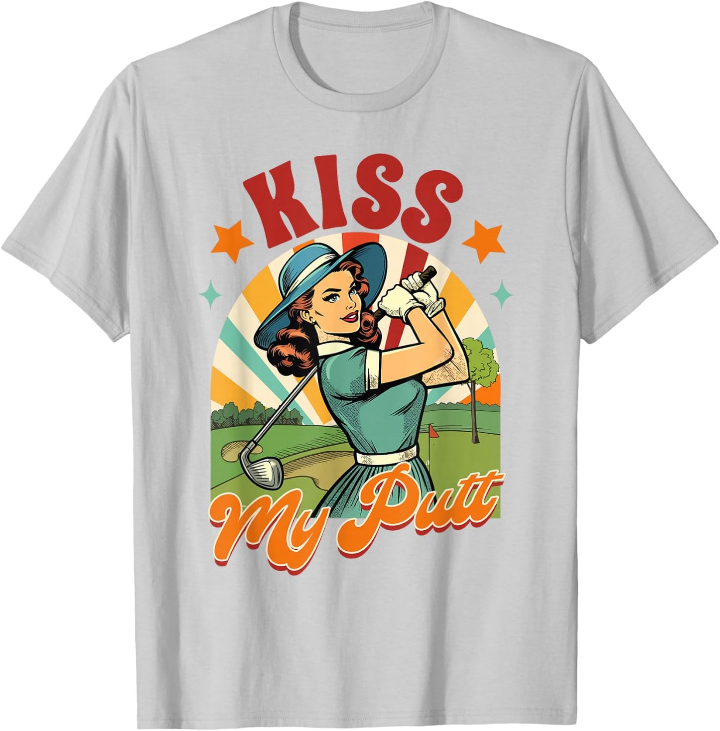 Golf Player Golfer Golf Club Par Time Kiss My Putt T-Shirt - T-Shirt | Ash