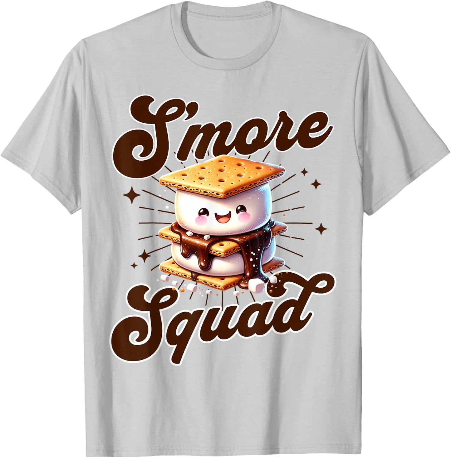 Cute Outdoor Smore Squad Camping Family Matching Summer T-Shirt - T-Shirt | Ash