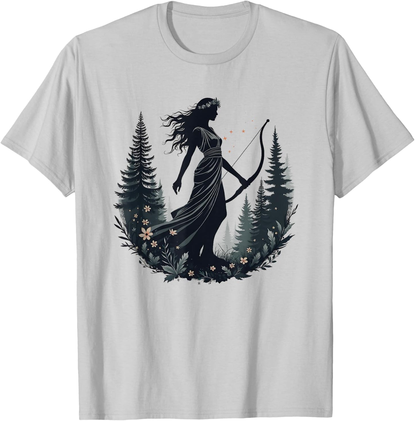 Agema Apparel Artemis Ancient Greek Goddess Greek Mythology T-Shirt - T-Shirt | Ash