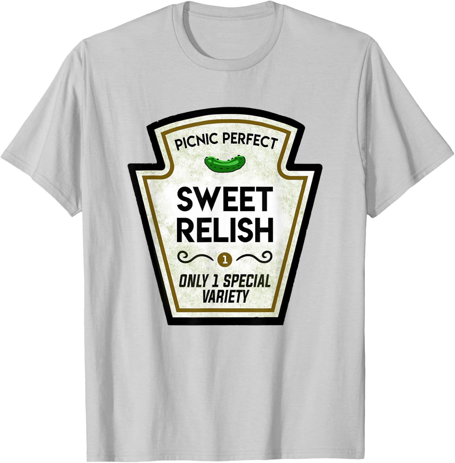 Sweet Relish Pickle Bottle Label Halloween Matching Costume T-Shirt - T-Shirt | Ash