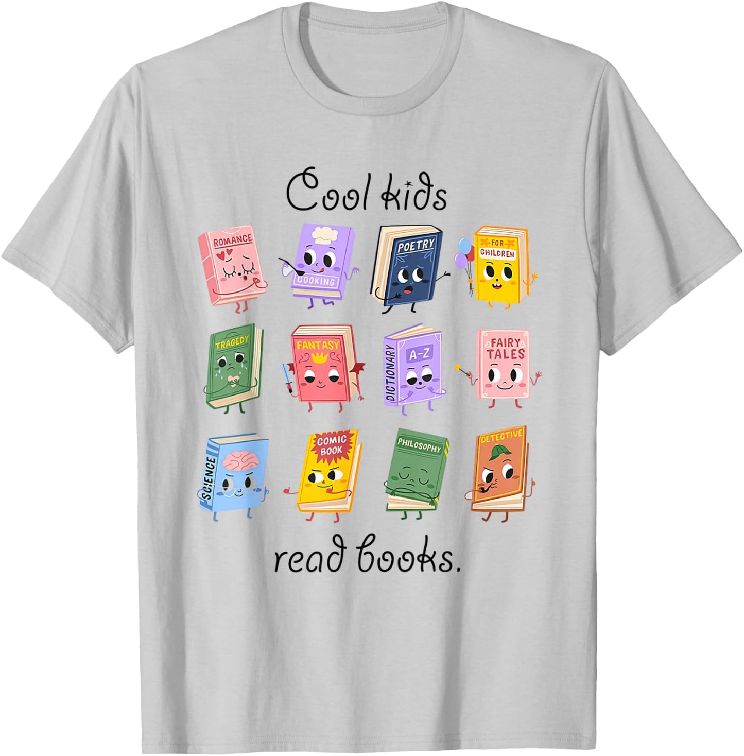 Women Cool Kids Read Books Teacher Back To School Librarian T-Shirt - T-Shirt | Ash