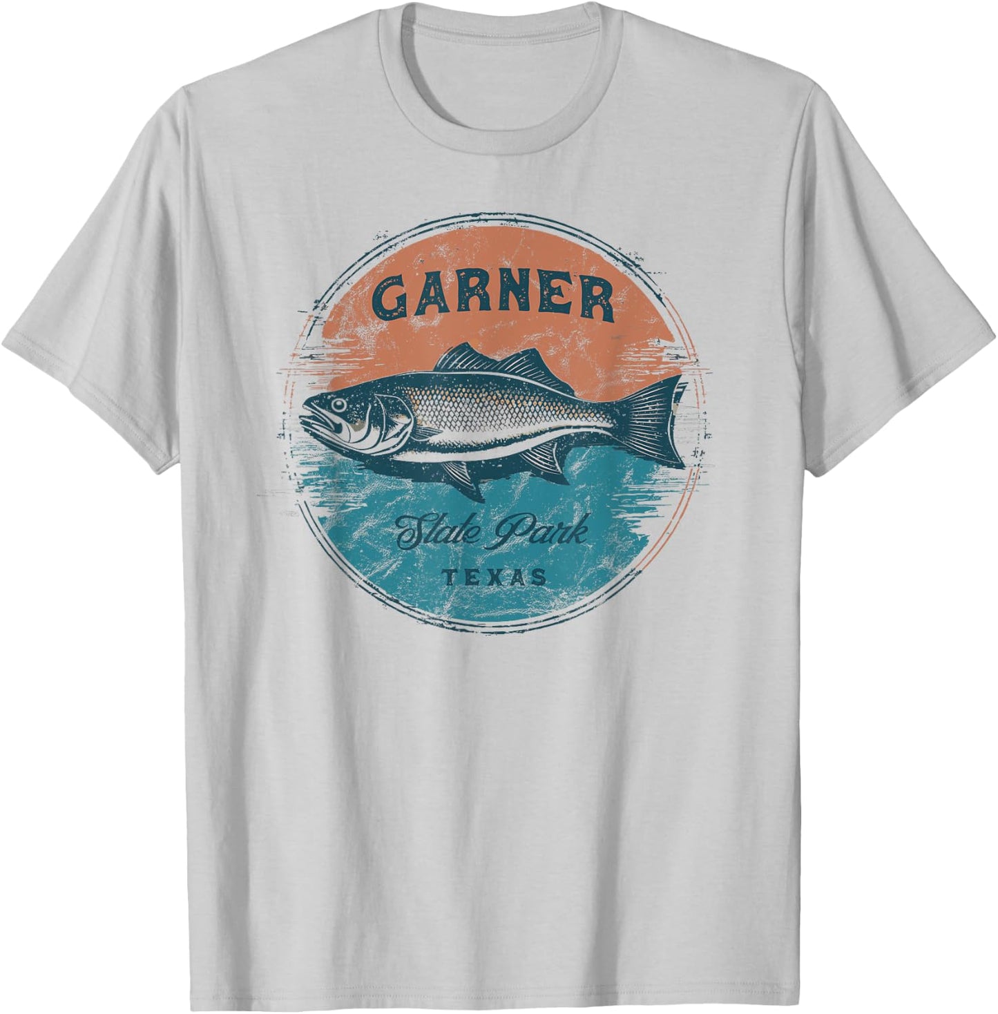Garner State Park Texas Retro Vintage Fishing T-Shirt - T-Shirt | Ash