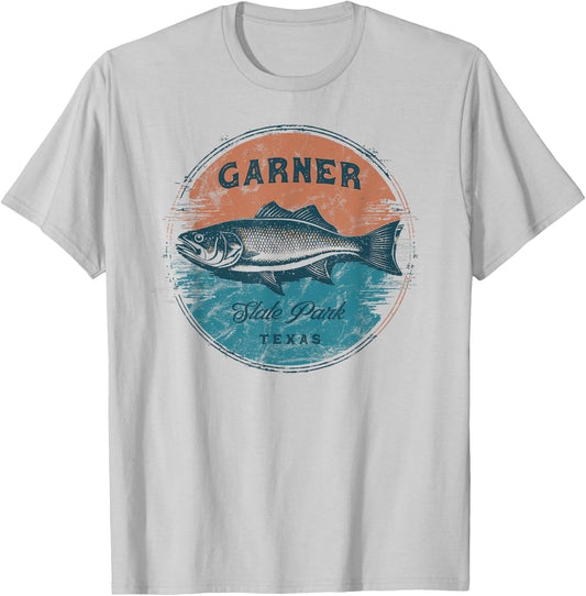 Garner State Park Texas Retro Vintage Fishing T-Shirt - T-Shirt | Ash