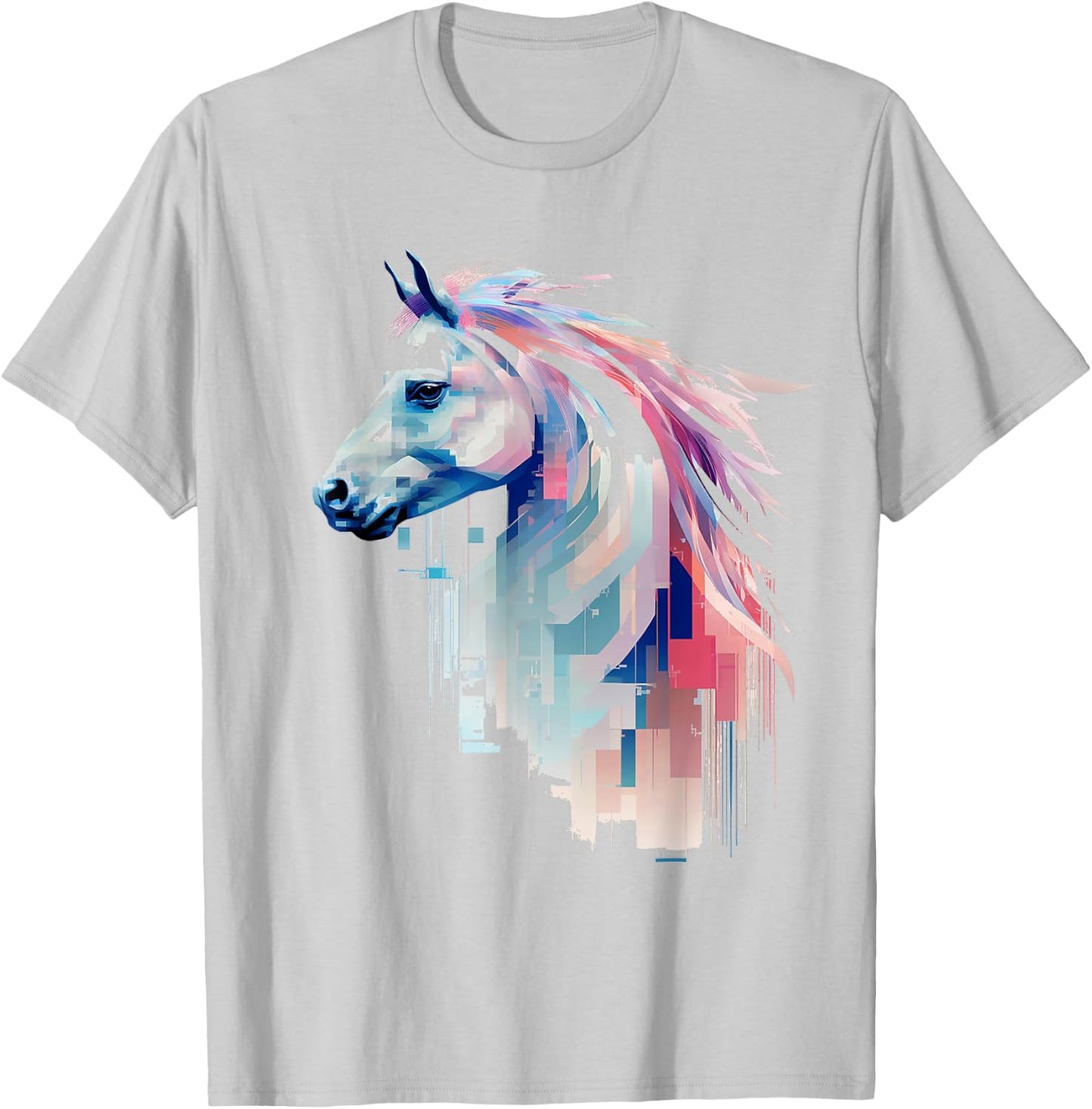 Horse Animal Colorful Zoo Abstract Art Painting Horse T-Shirt - T-Shirt | Ash