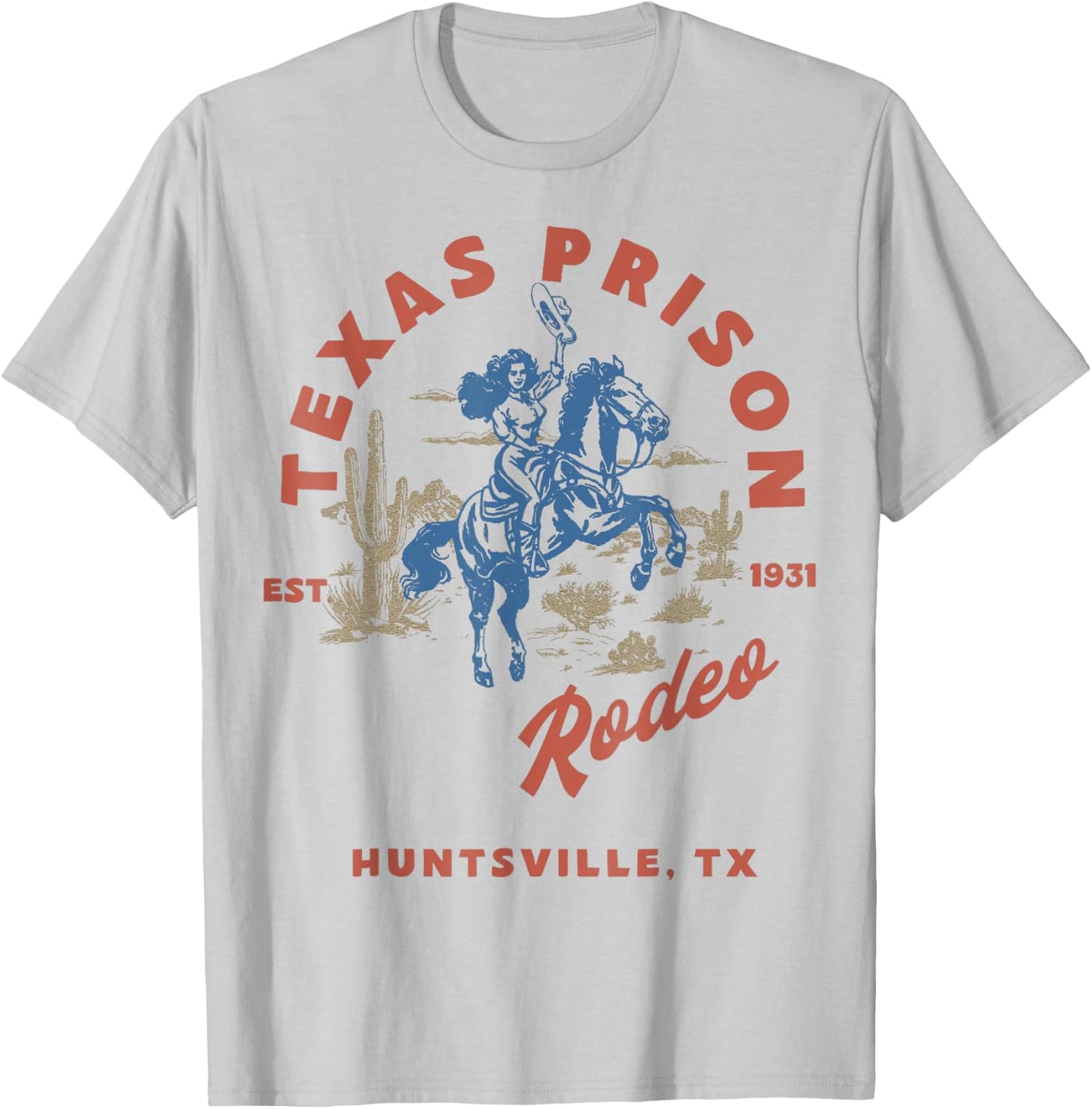 Texas Prison Rodeo Cowboy Western T-Shirt - T-Shirt | Ash