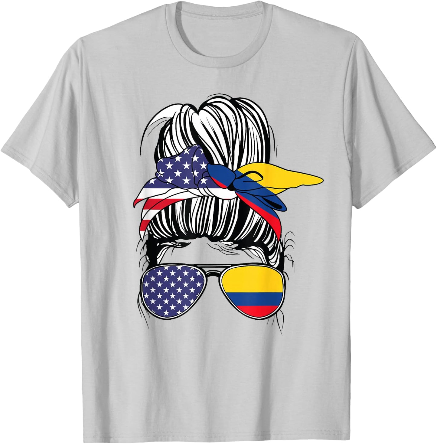Colombian American Heritage Colombia Women USA Girl Colombia T-Shirt - T-Shirt | Ash