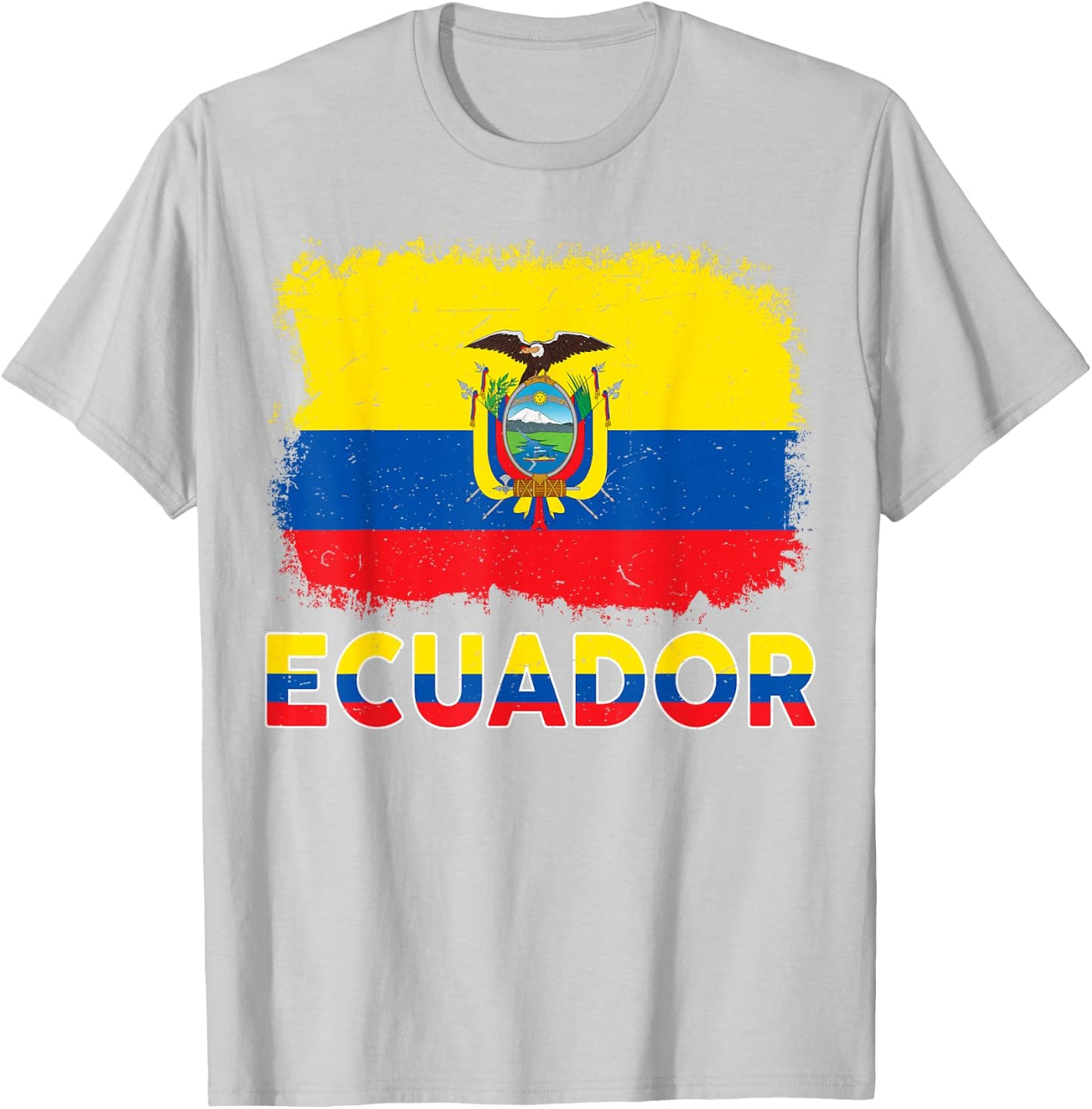 Kids Ecuador Flag Ecuadorian Hispanic Heritage Men Boy Women T-Shirt - T-Shirt | Ash