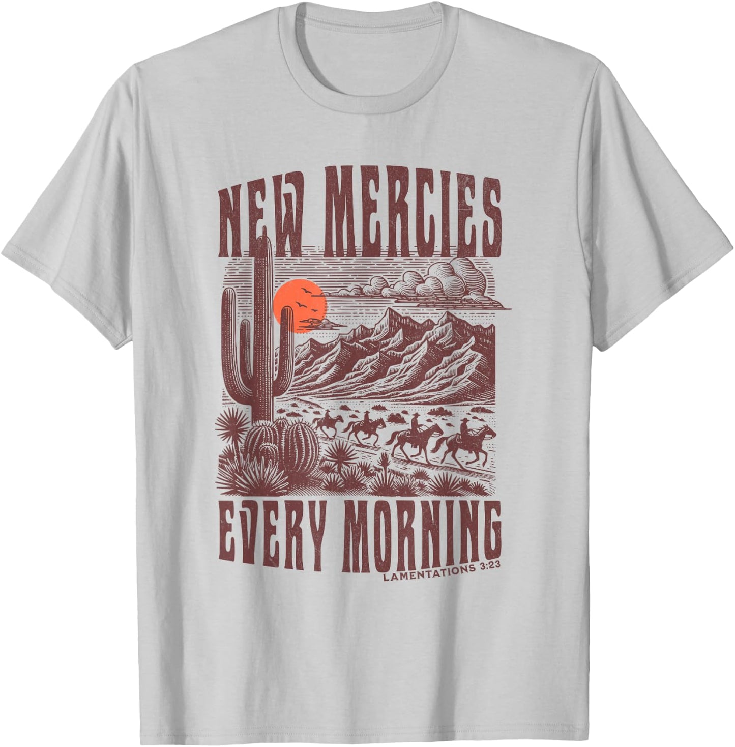 Boho Christian Bible Verse Trendy Jesus Southwest Cactus T-Shirt - T-Shirt | Ash