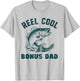 Reel Cool Bonus Dad Fishing Vintage Style Step-Dad StepDad T-Shirt - T-Shirt | Ash