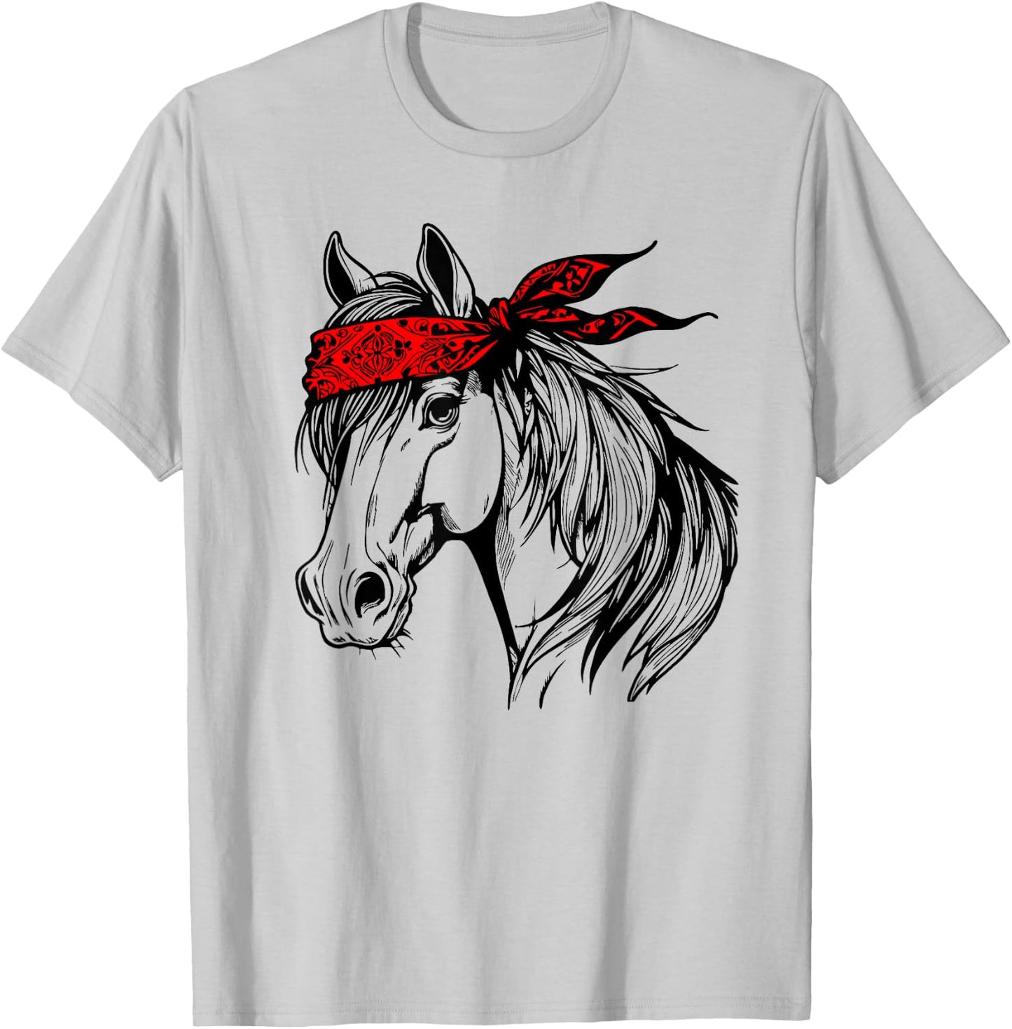 Horse Bandana for Horseback Riding Horse Lover Mother's Day T-Shirt - T-Shirt | Ash