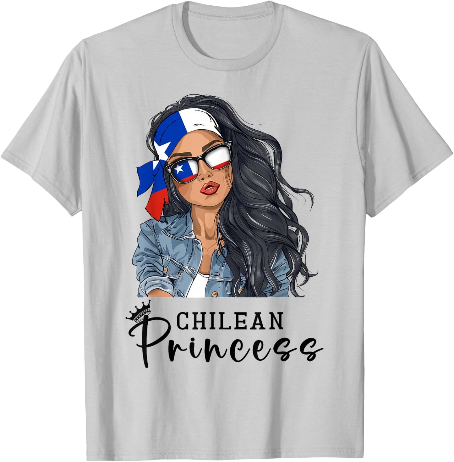 Chilean Woman Products Flag Uniform Princess Chile T-Shirt - T-Shirt | Ash