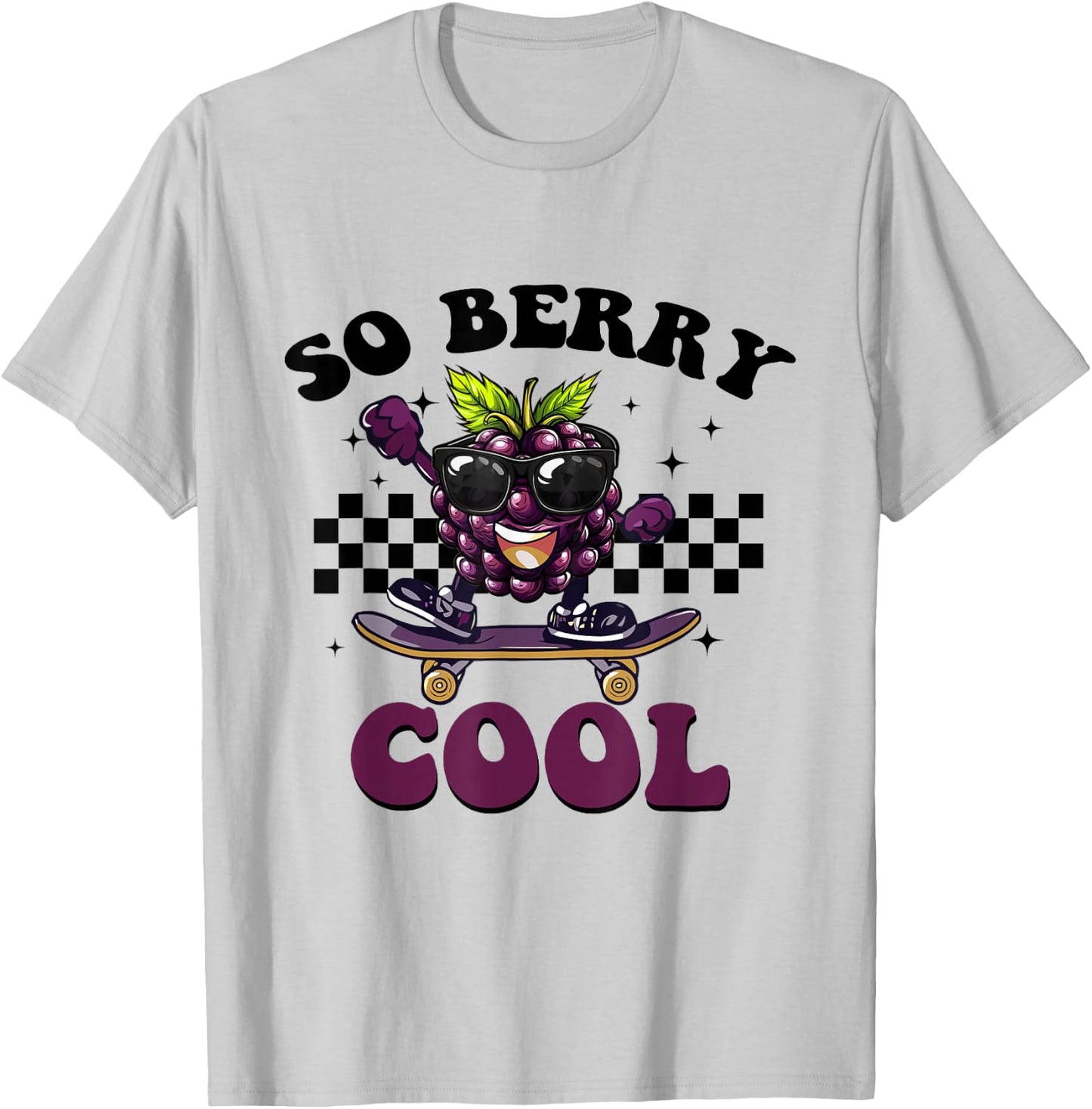 Groovy So Berry Cool Fruit Lover Blackberry Season For Kids T-Shirt - T-Shirt | Ash