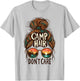 Camp Hair Don't Care Messy Bun Funny Camping Camper Women T-Shirt - T-Shirt | Ash