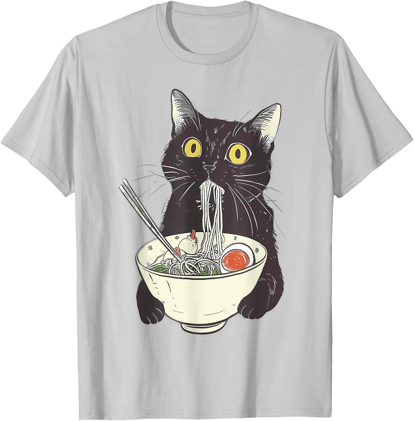 Cat Ramen Noodle Japanese Anime Manga Kawaii Cat T-Shirt - T-Shirt | Ash