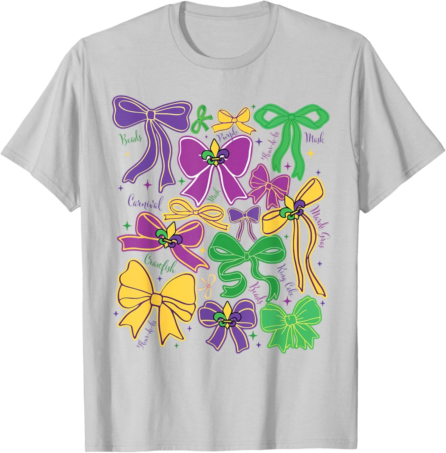 Mardi Gras Coquette Bow Louisiana Masked Women Kids Checkred T-Shirt - T-Shirt | Ash