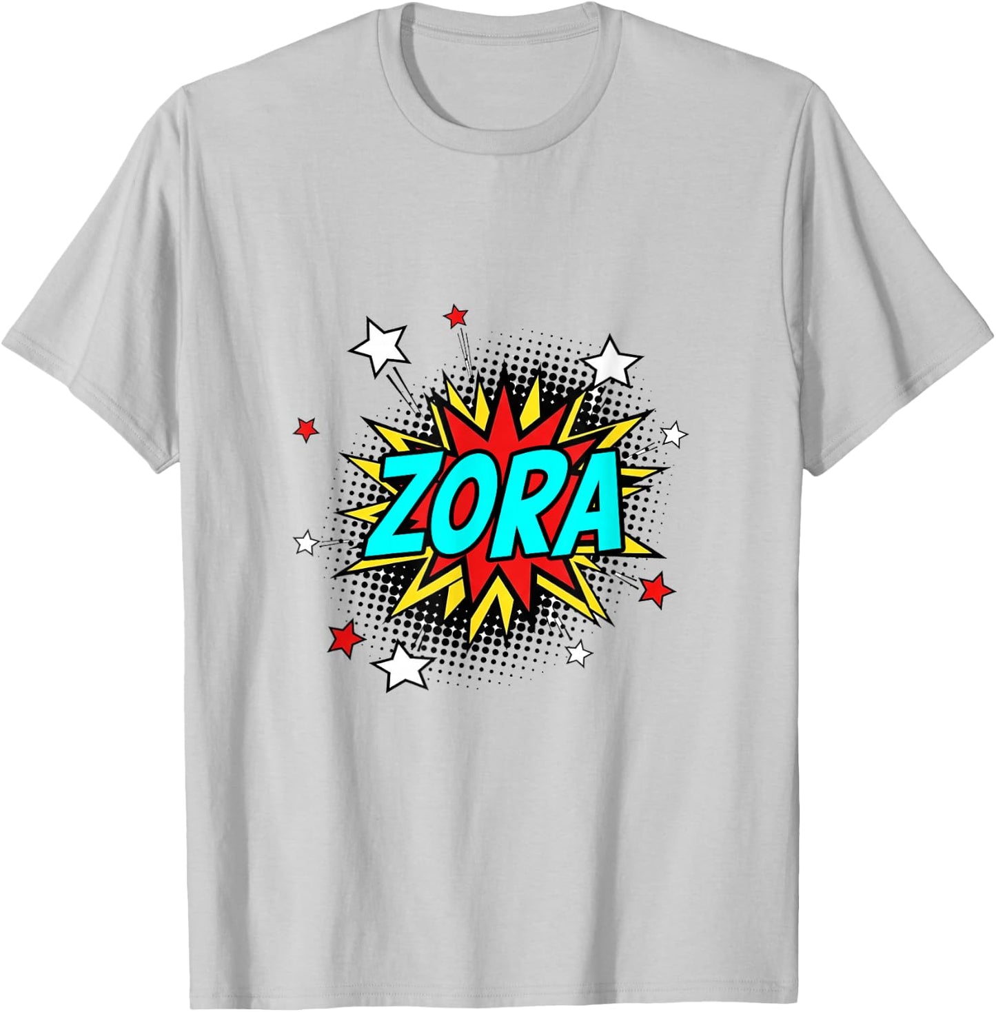 Funny Personalized Name Comic Pop Art Superhero Zora T-Shirt - T-Shirt | Ash