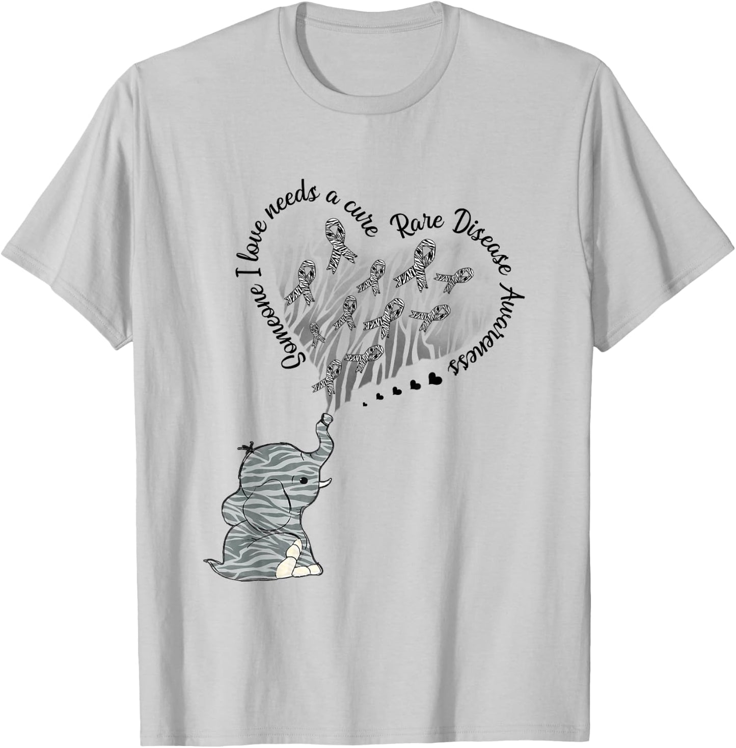 Elephant Someone I Love Needs A Cure Rare Disease Awareness T-Shirt - T-Shirt | Ash