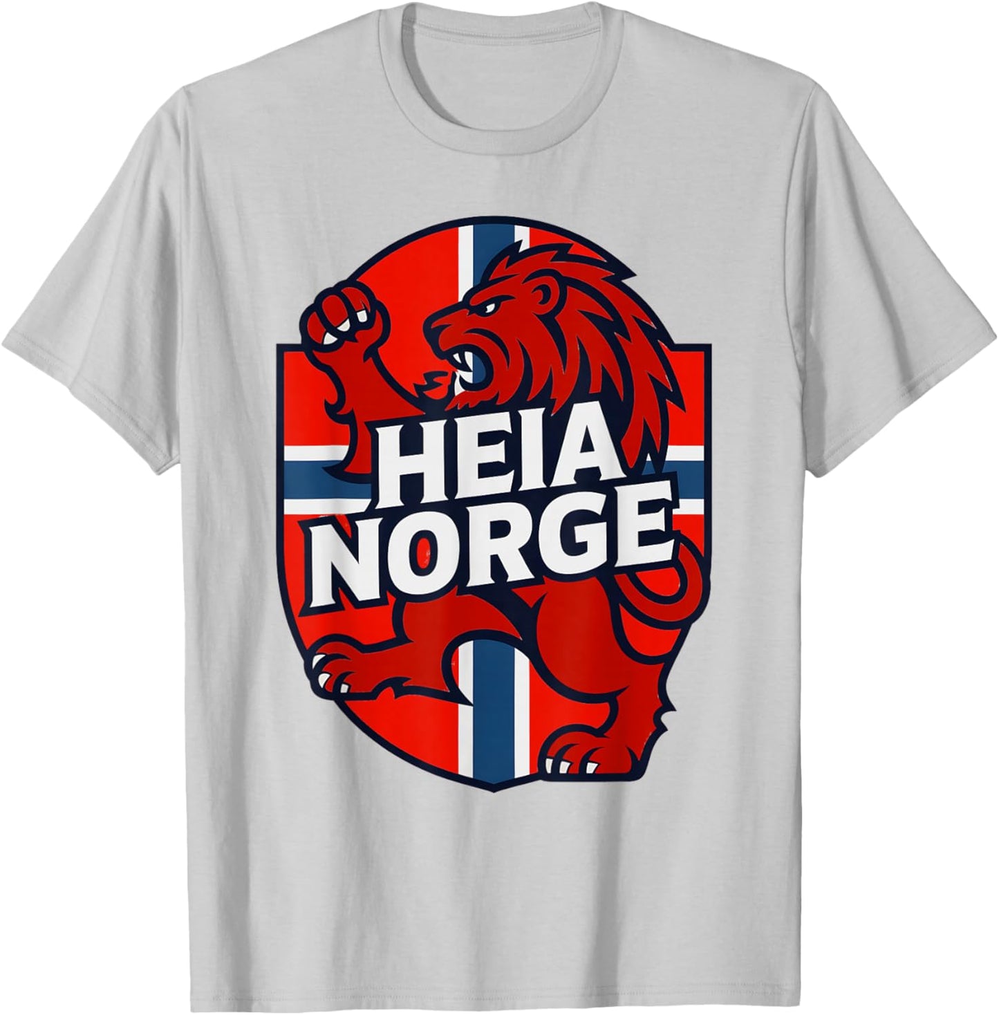 Classic Cheer Norway HEIA Norge Country Slogan Flag Spirit T-Shirt - T-Shirt | Ash