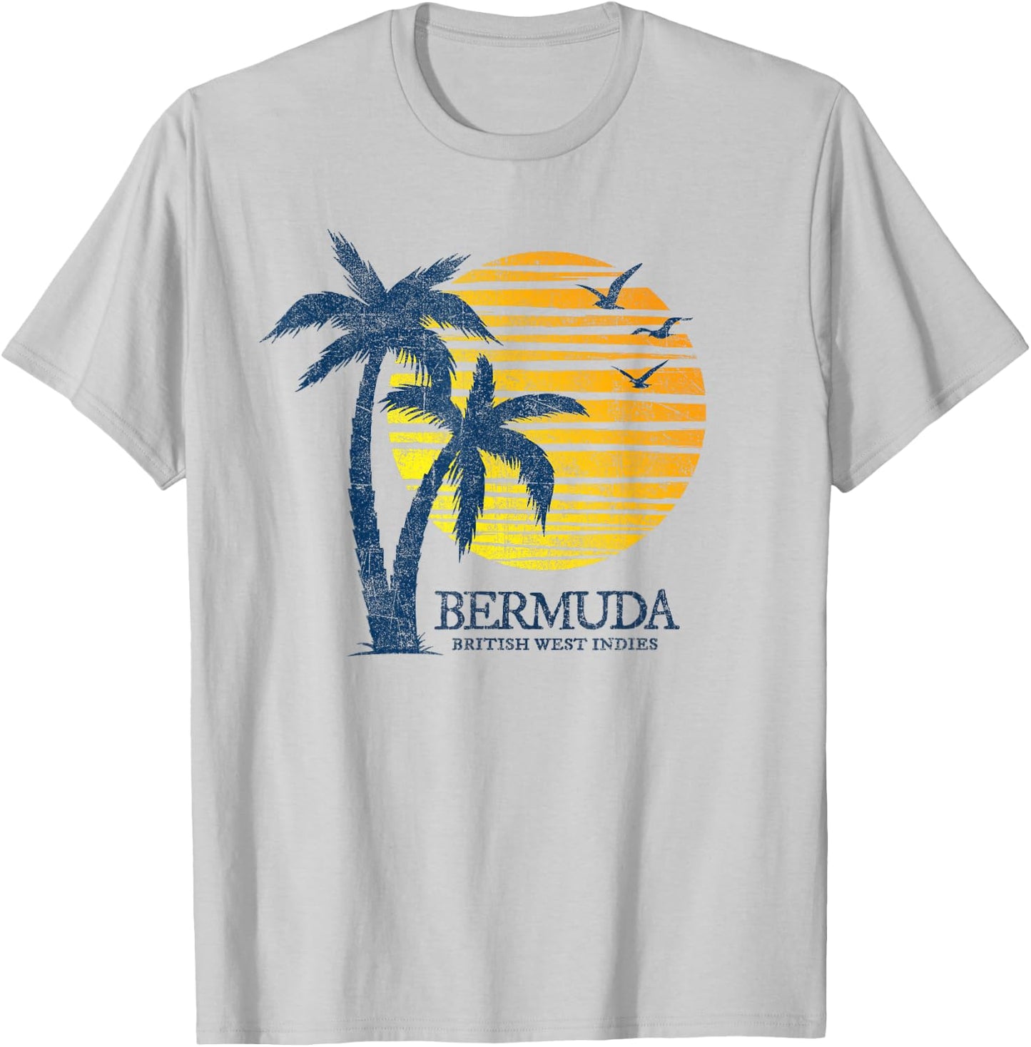 Vintage Bermuda Retro Beach Sunset Souvenir Kids T-Shirt - T-Shirt | Ash