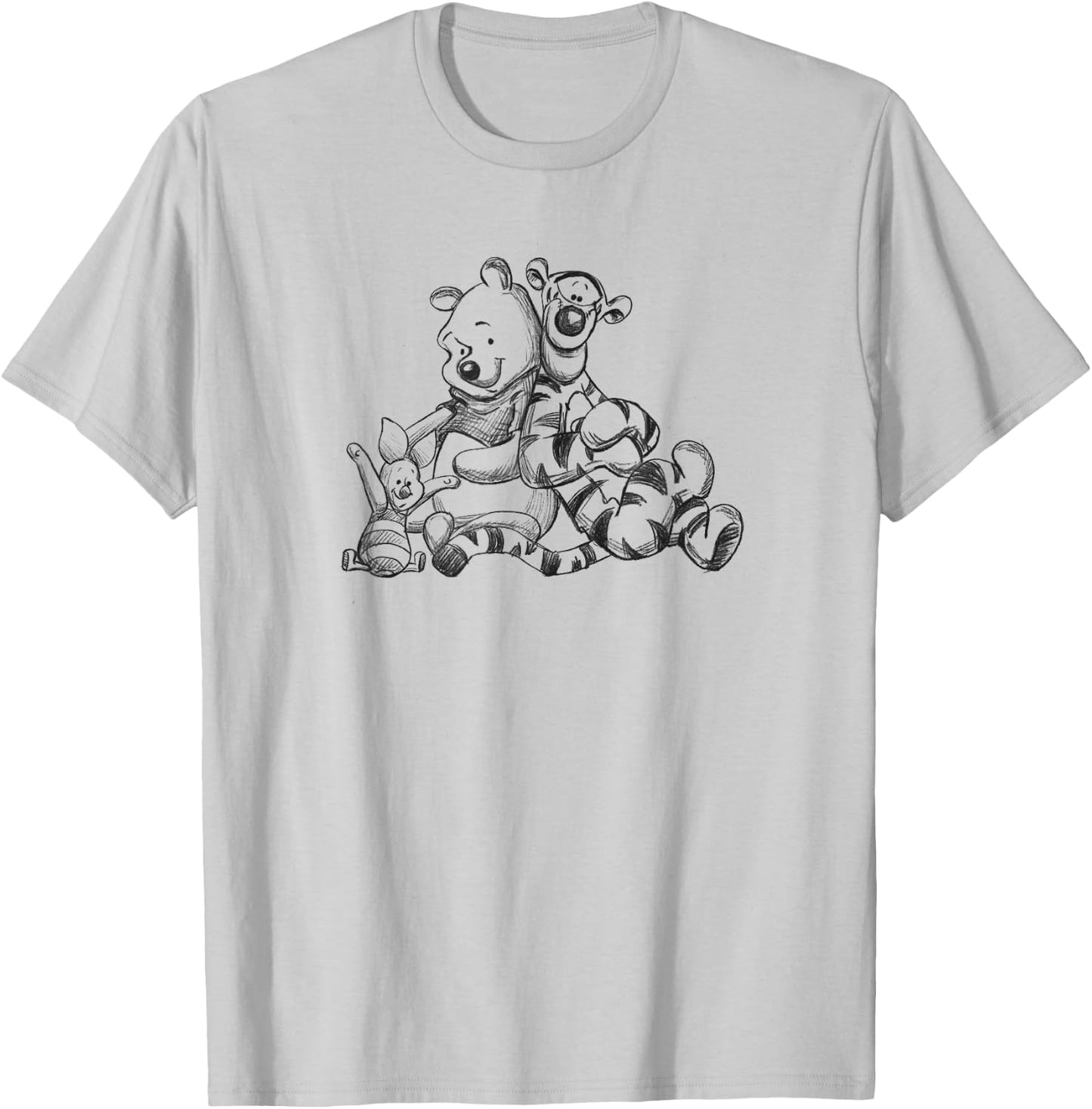 Winnie The Pooh - Tigger Piglet Pooh Group T-Shirt - T-Shirt | Ash