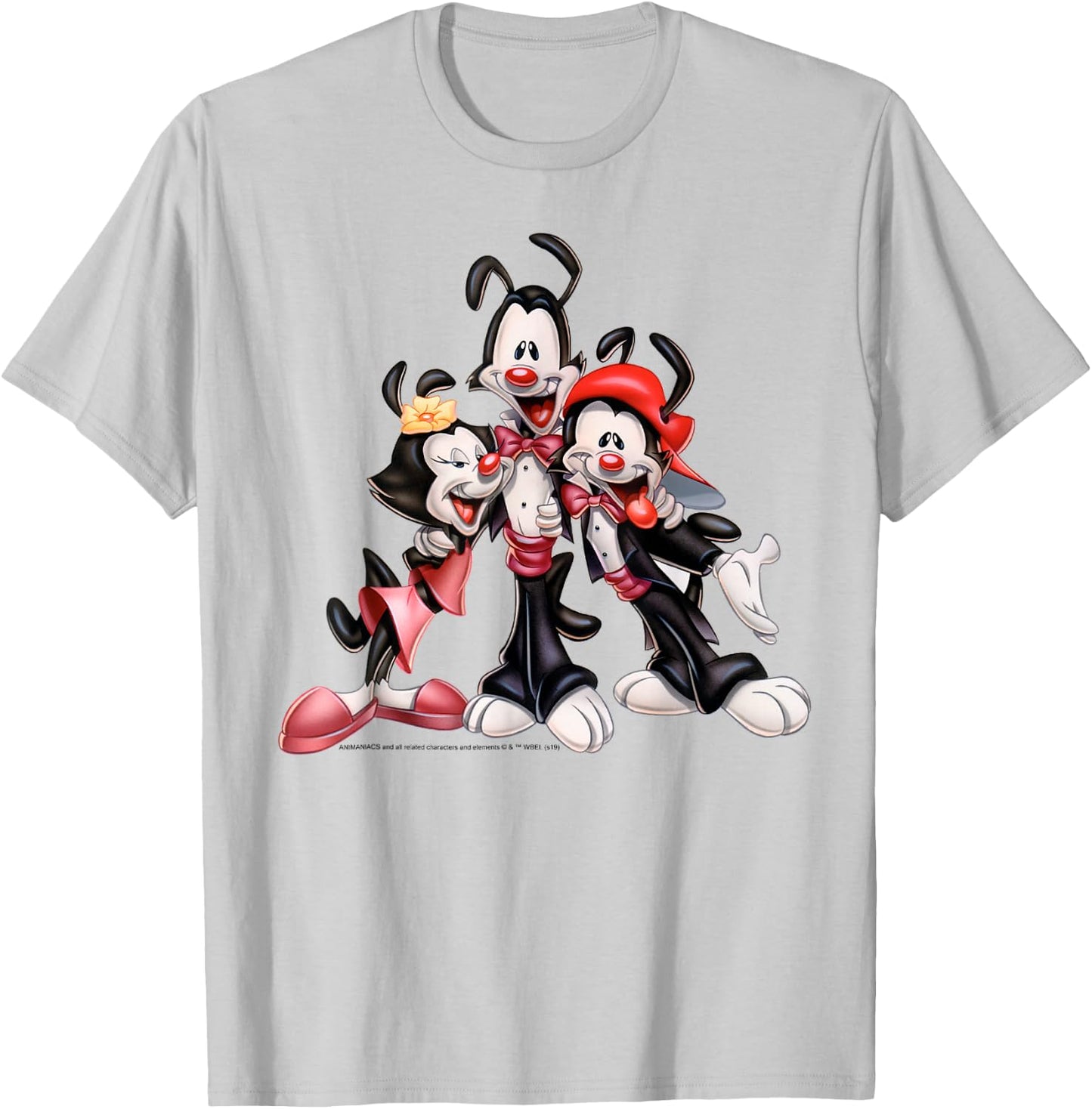 Animaniacs Yakko Wakko & Dot Airbrush T-Shirt - T-Shirt | Ash