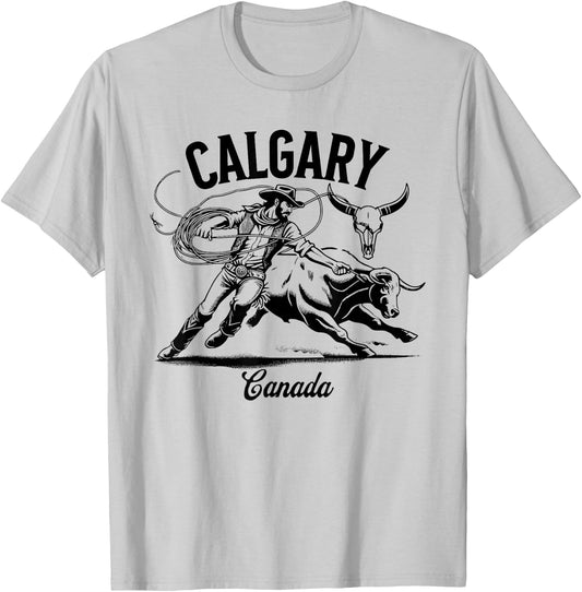 Calgary Canada Rodeo , Small, Grey T-Shirt - T-Shirt | Ash