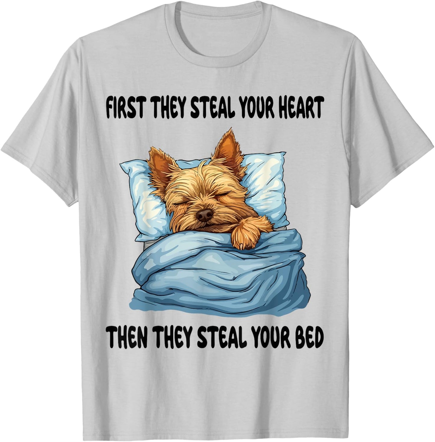 Norwich Terrier Sleeping Pajamas Nightgown T-Shirt - T-Shirt | Ash