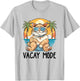 Cute Funny Cat Lover Vacay Mode On Summer Meowy Cat T-Shirt - T-Shirt | Ash