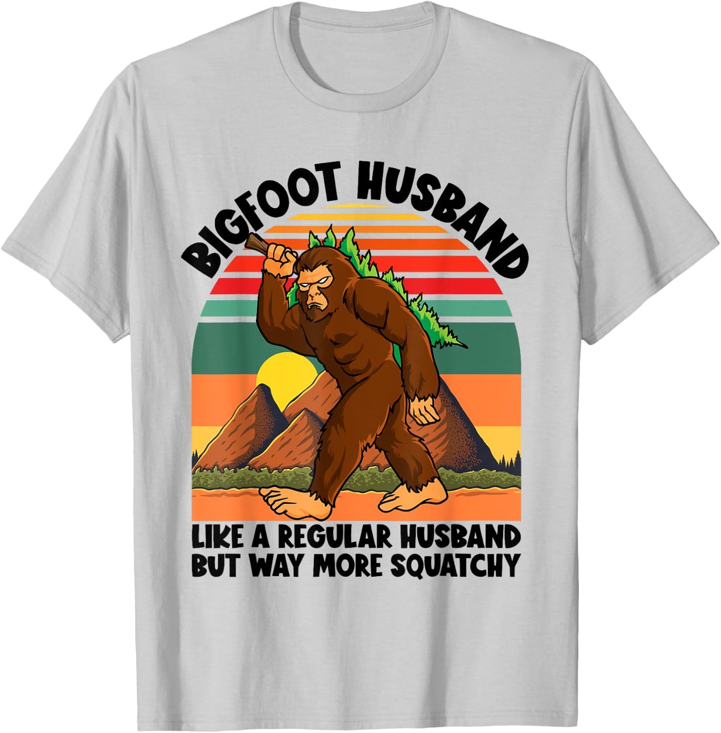 Bigfoot Husband Wedding Bachelor Party Matching Sasquatch T-Shirt - T-Shirt | Ash