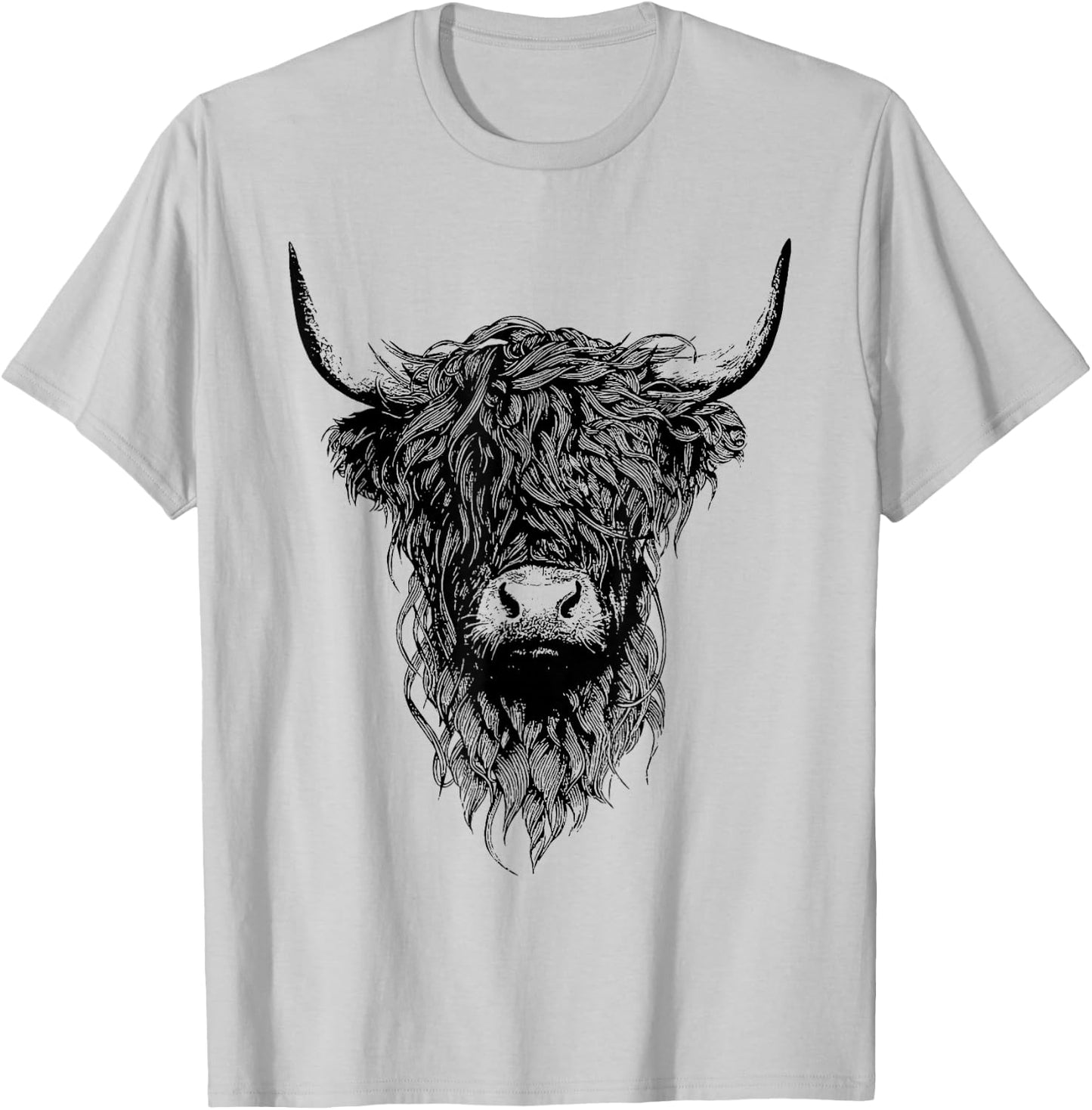 Scottish Highland Cow Cattle Hairy Cow T-Shirt - T-Shirt | Ash