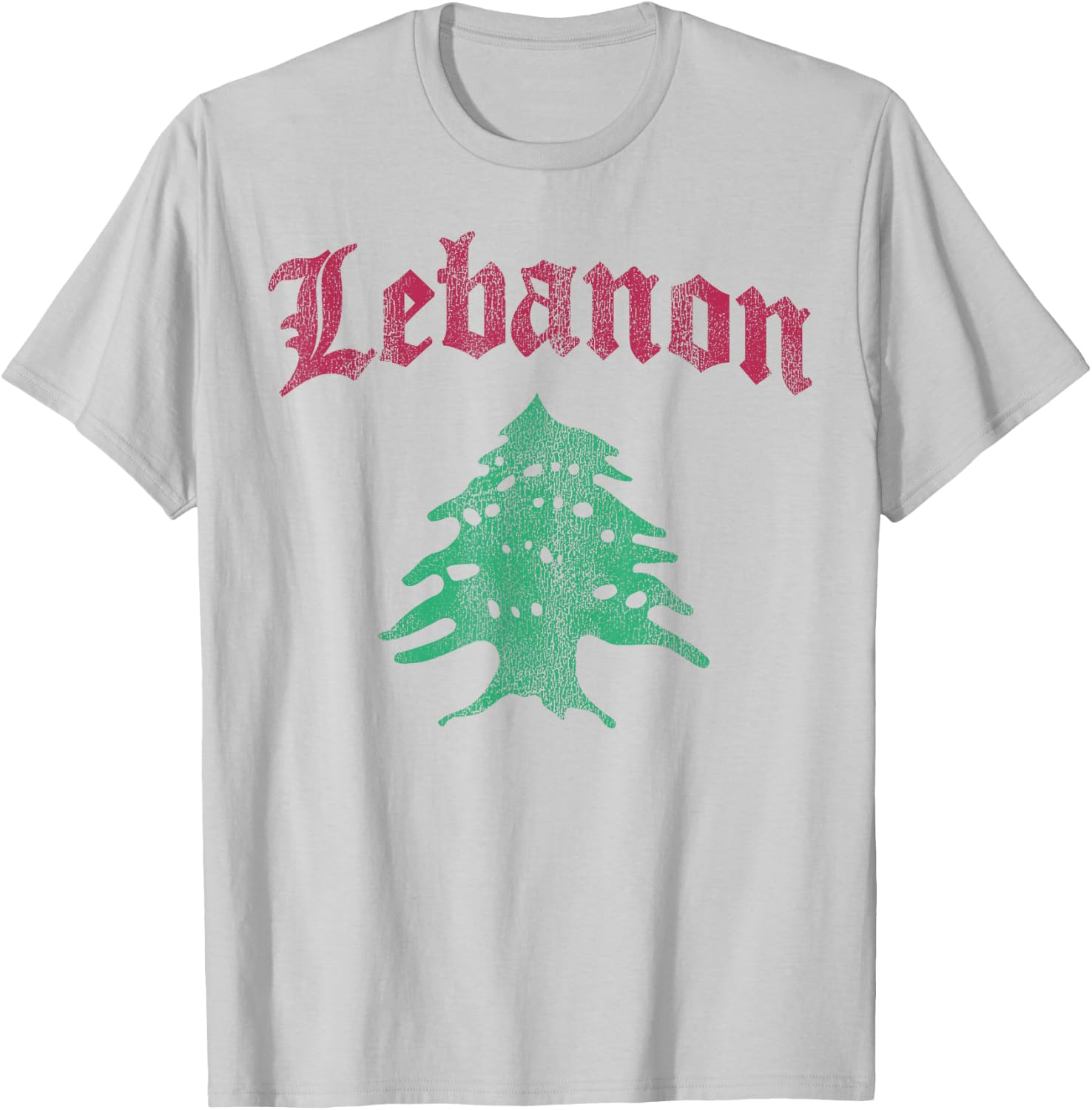 Vintage Lebanese Flag of Lebanon Souvenir Men Kids and Women T-Shirt - T-Shirt | Ash