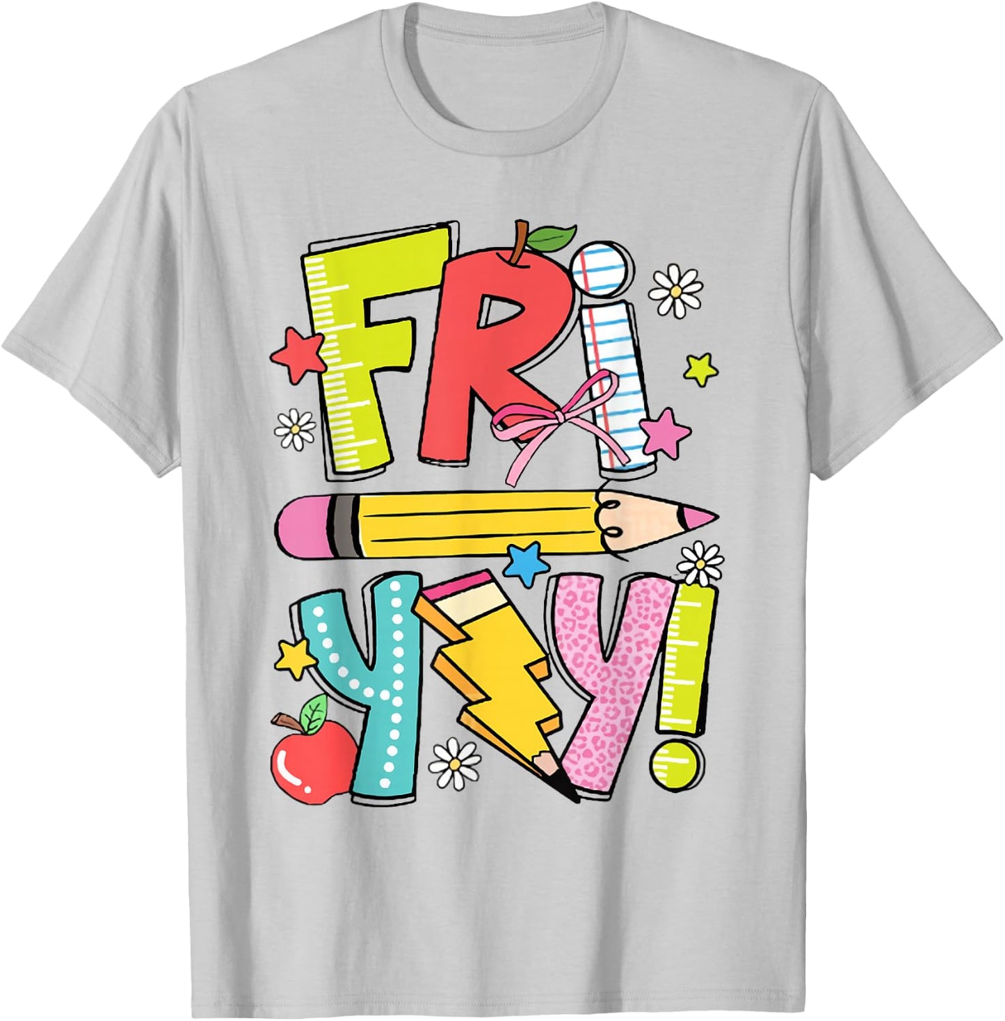 Retro Teacher Fri-Yay Dalmatian Teacher Team Back To School T-Shirt - T-Shirt | Ash