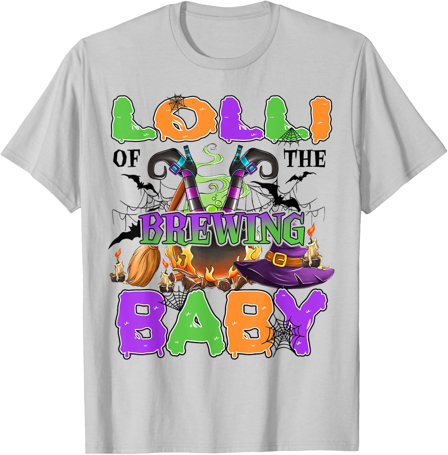 Lolli Of Brewing Baby Halloween Baby Shower Spooky T-Shirt - T-Shirt | Ash