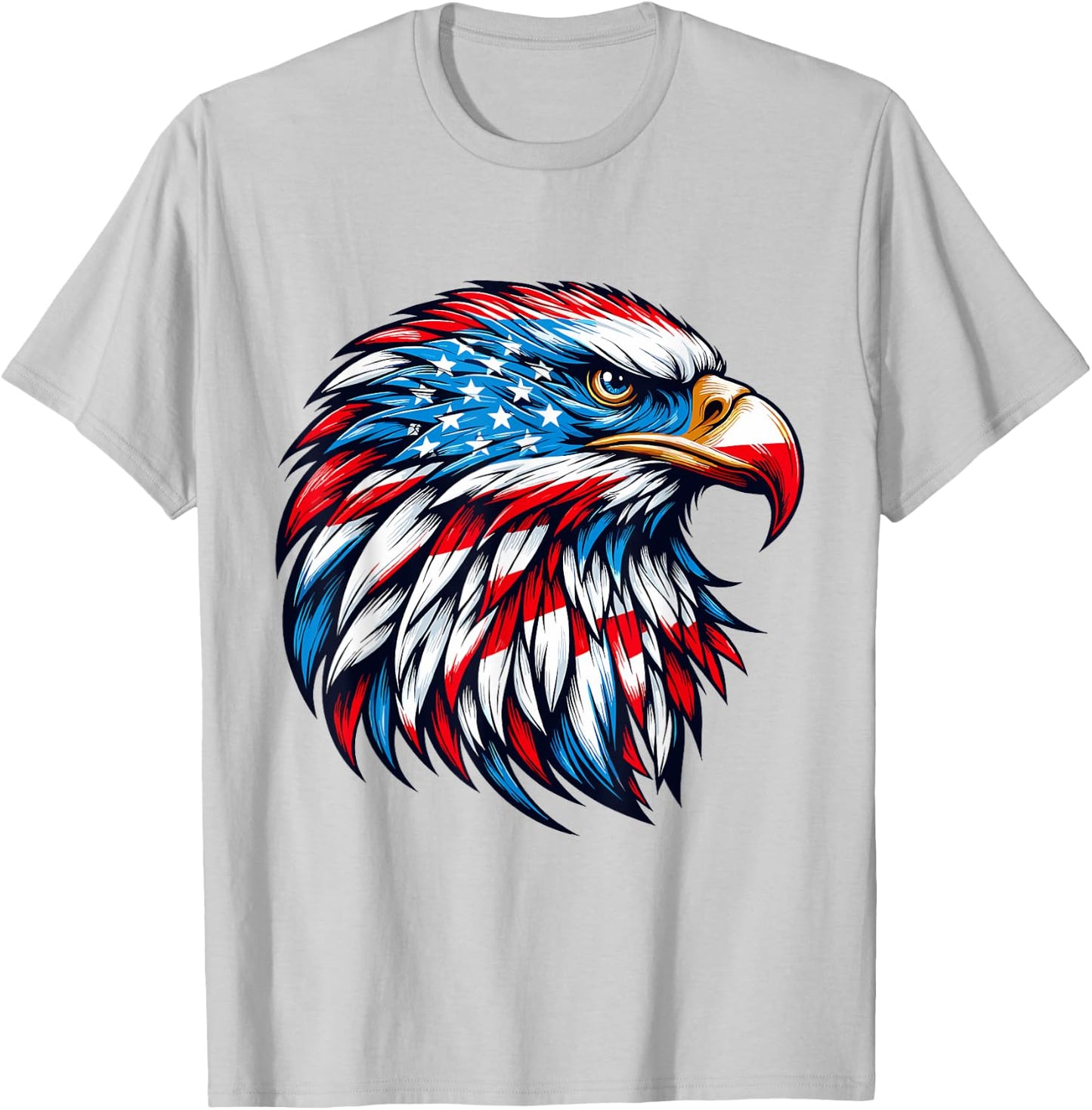 4th Of July Patriotic Eagle USA American Flag men boys T-Shirt - T-Shirt | Ash