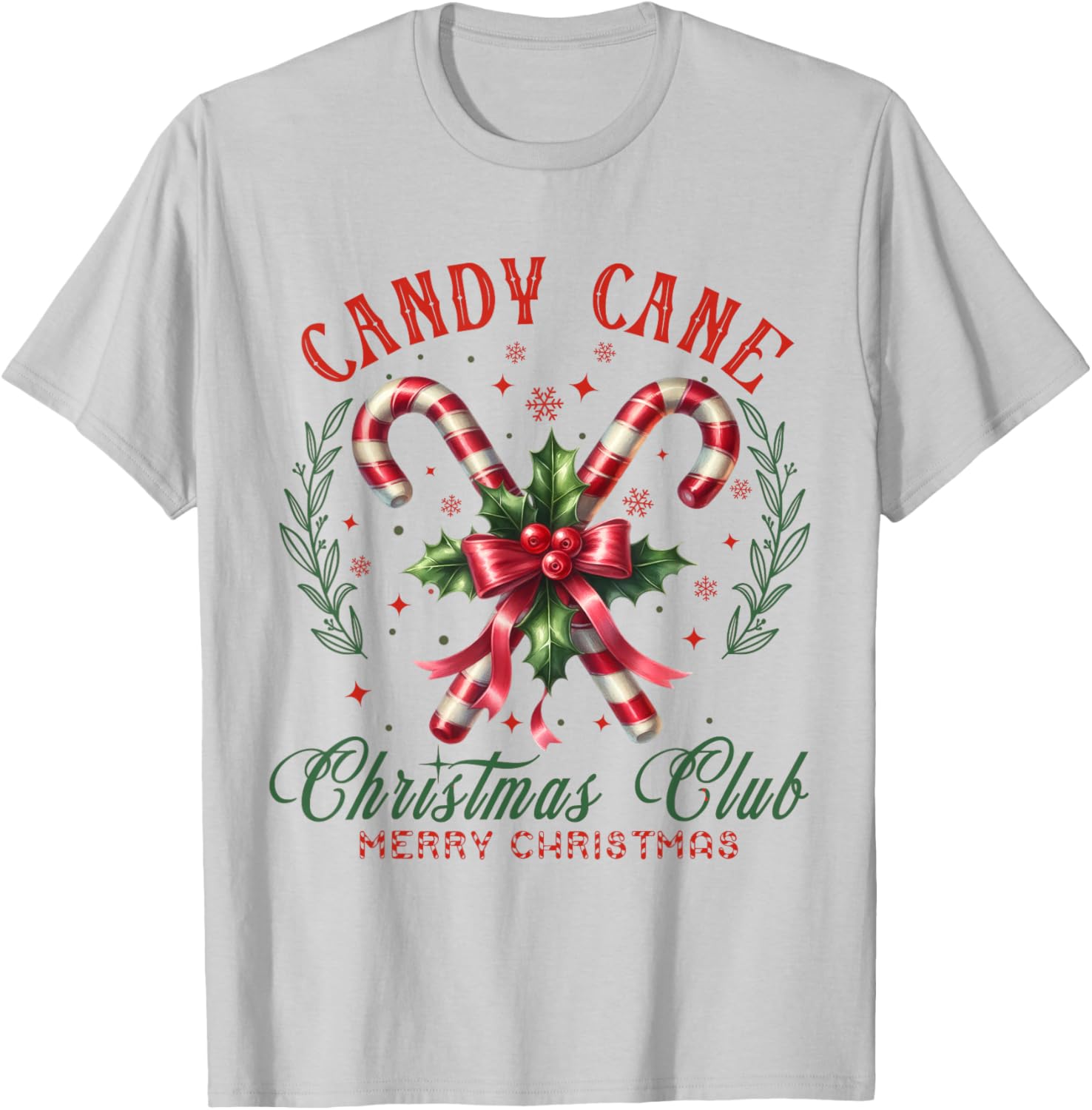 Christmas Holiday Season Xmas Candy Cane Christmas Club T-Shirt - T-Shirt | Ash