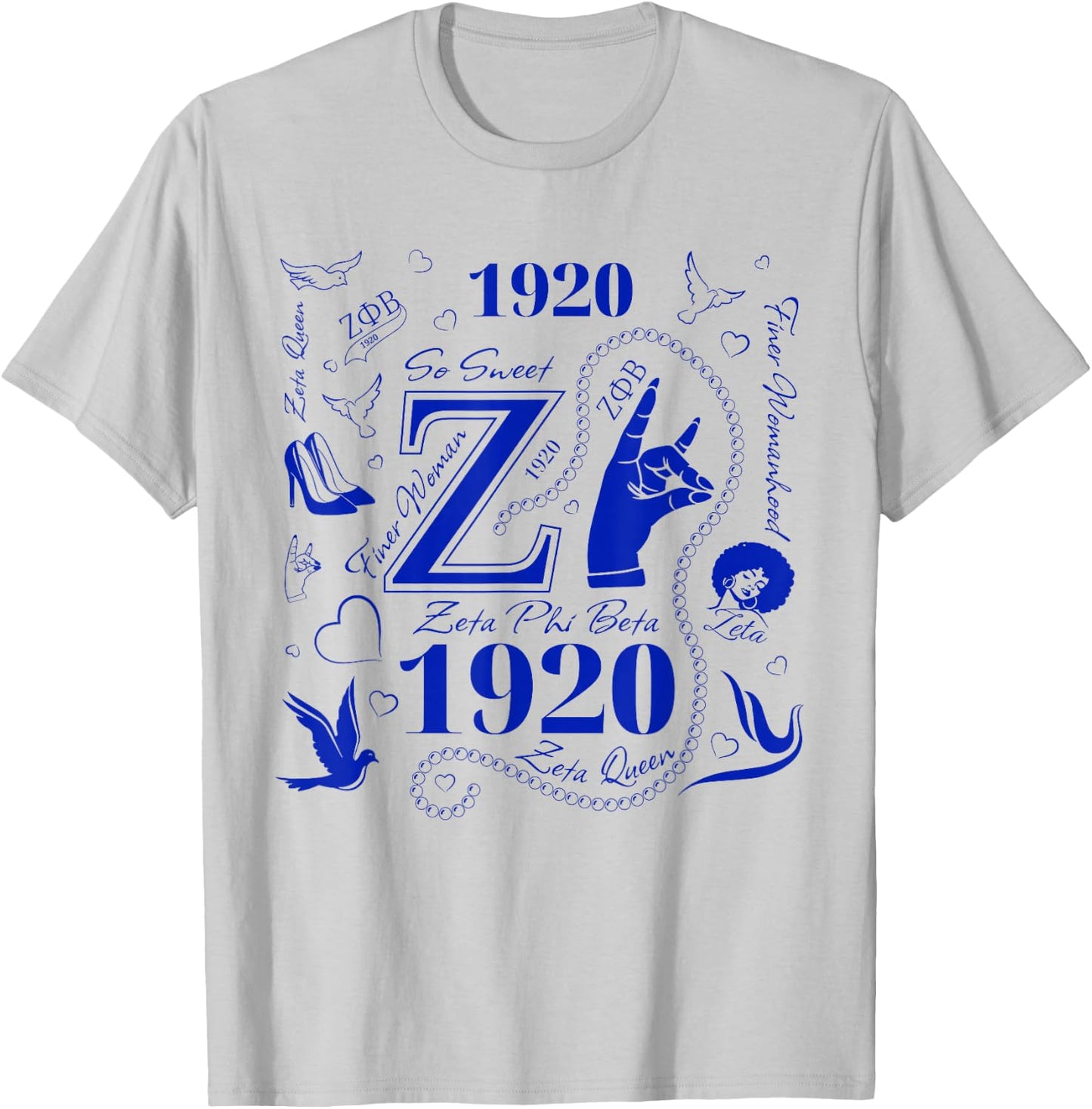 1920 Nineteen Twenty Retro Sorority Zeta New Crossing T-Shirt - T-Shirt | Ash