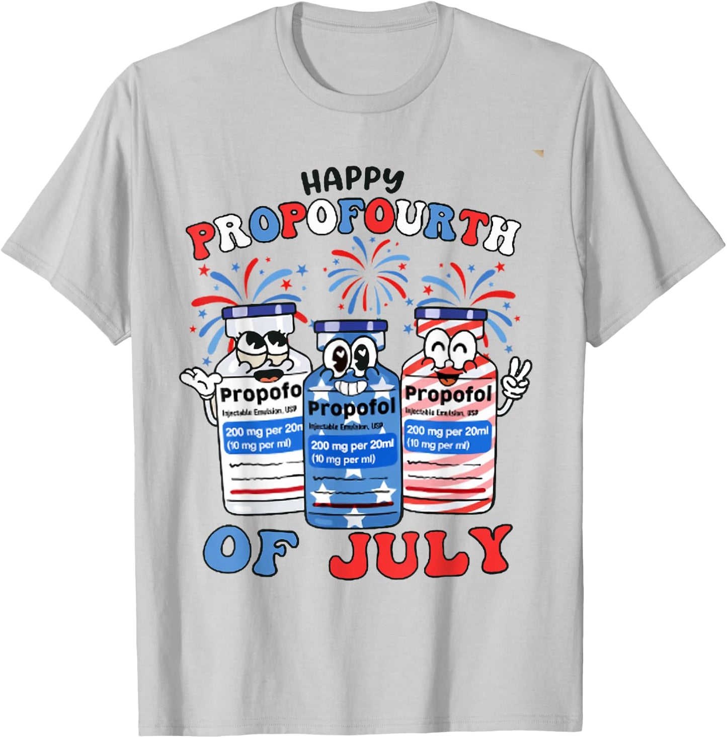 Retro ICU Nurse 4th of July Propofol Intensive Care Unit Men T-Shirt - T-Shirt | Ash