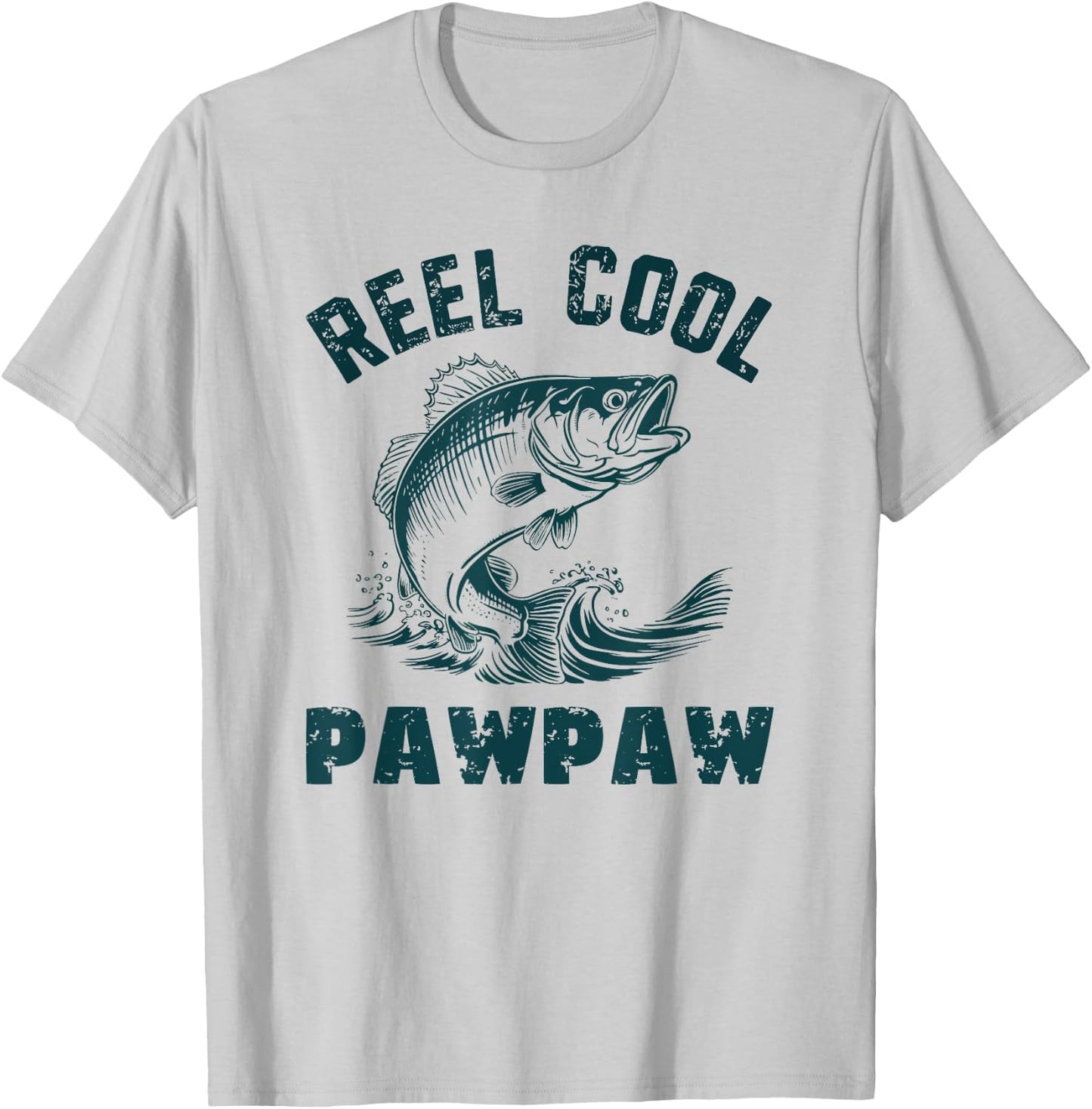 Reel Cool PawPaw Fishing Grandpa Vintage Style Paw-Paw T-Shirt - T-Shirt | Ash